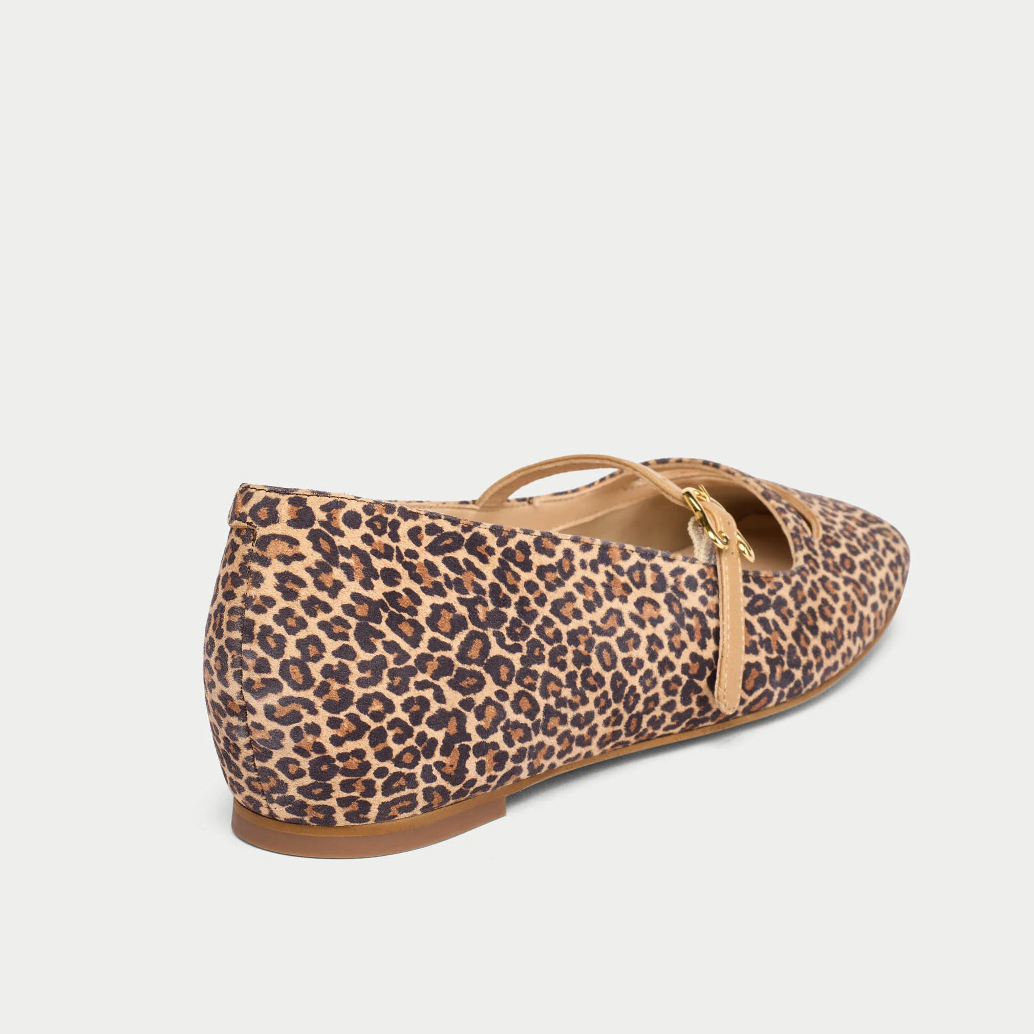 Alexa - Beige Leopard Leather Ballerinas - Image 6