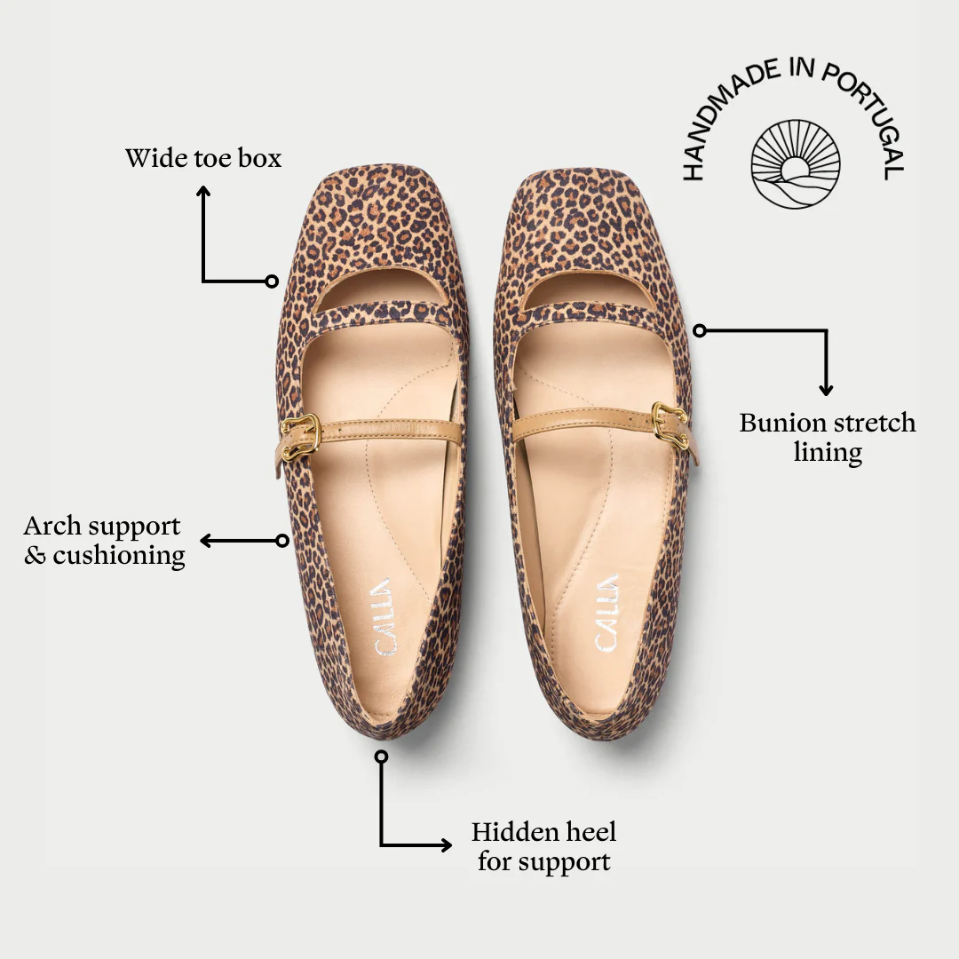Alexa - Beige Leopard Leather Ballerinas - Image 7
