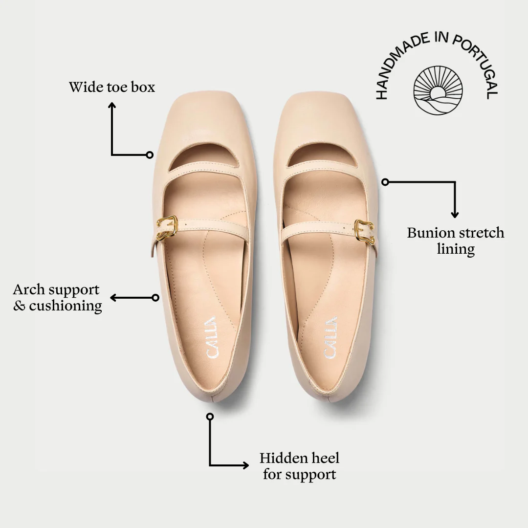 Alexa - Vanilla Cream Leather Ballerinas - Image 6