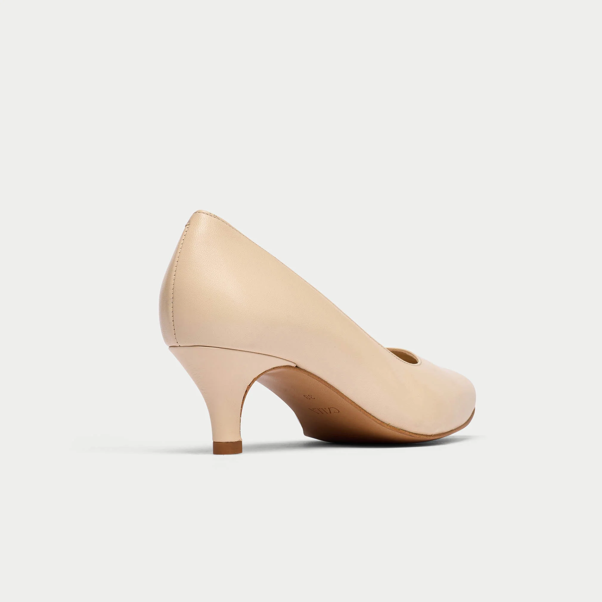 Ava - Light Beige Leather Courts - Image 6