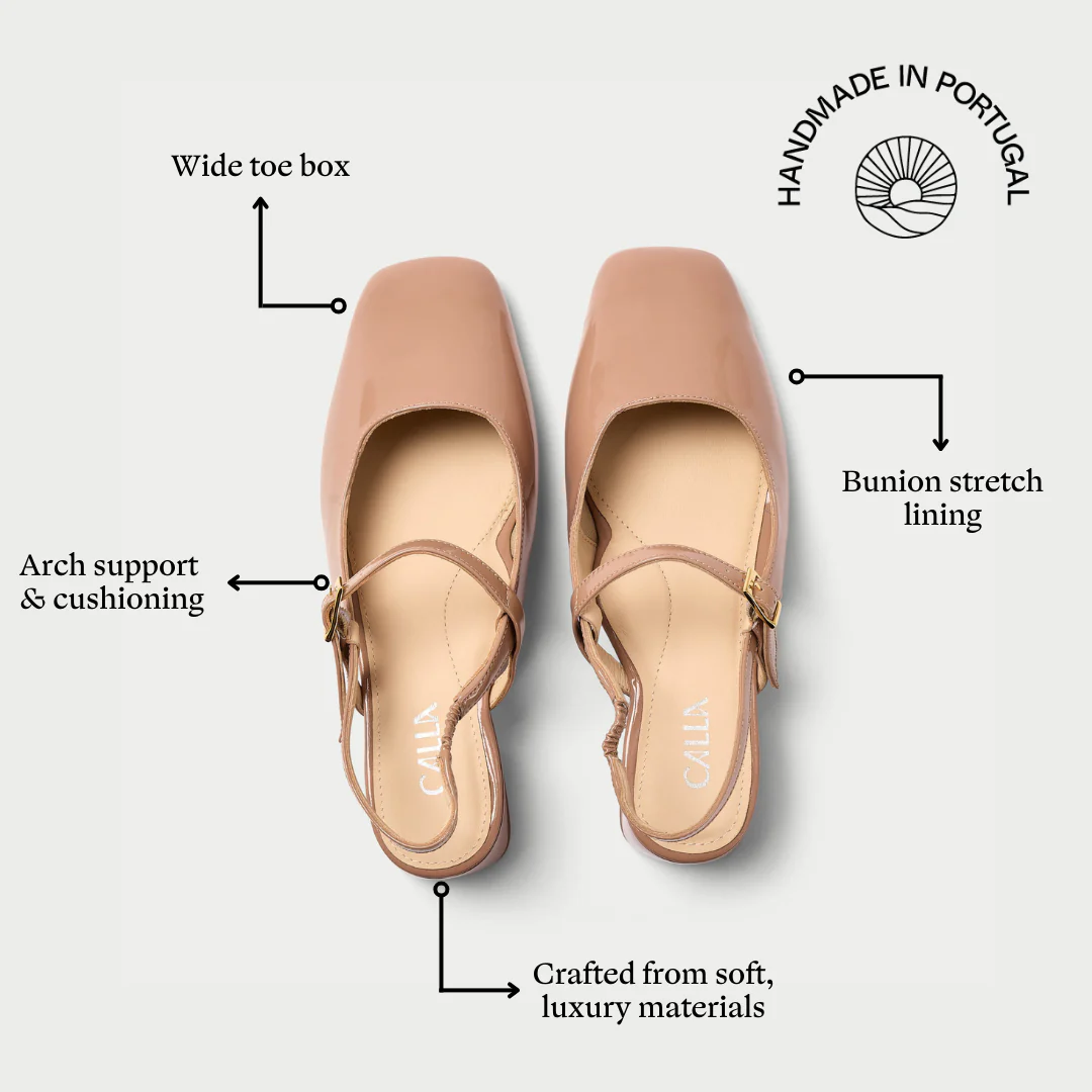 Betty - Toffee Patent Slingbacks - Image 6