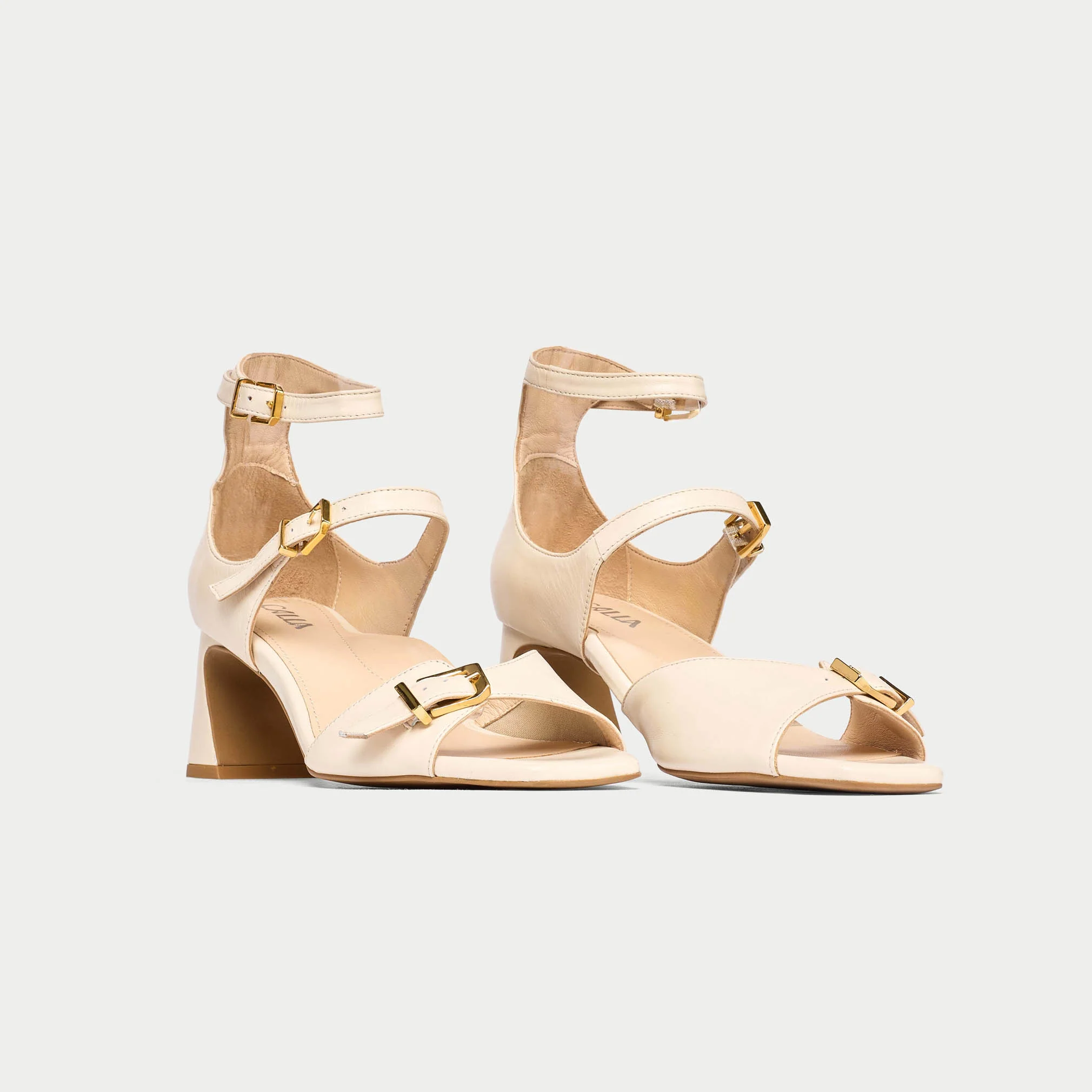 Bridget - Off White Leather Heels - Image 5