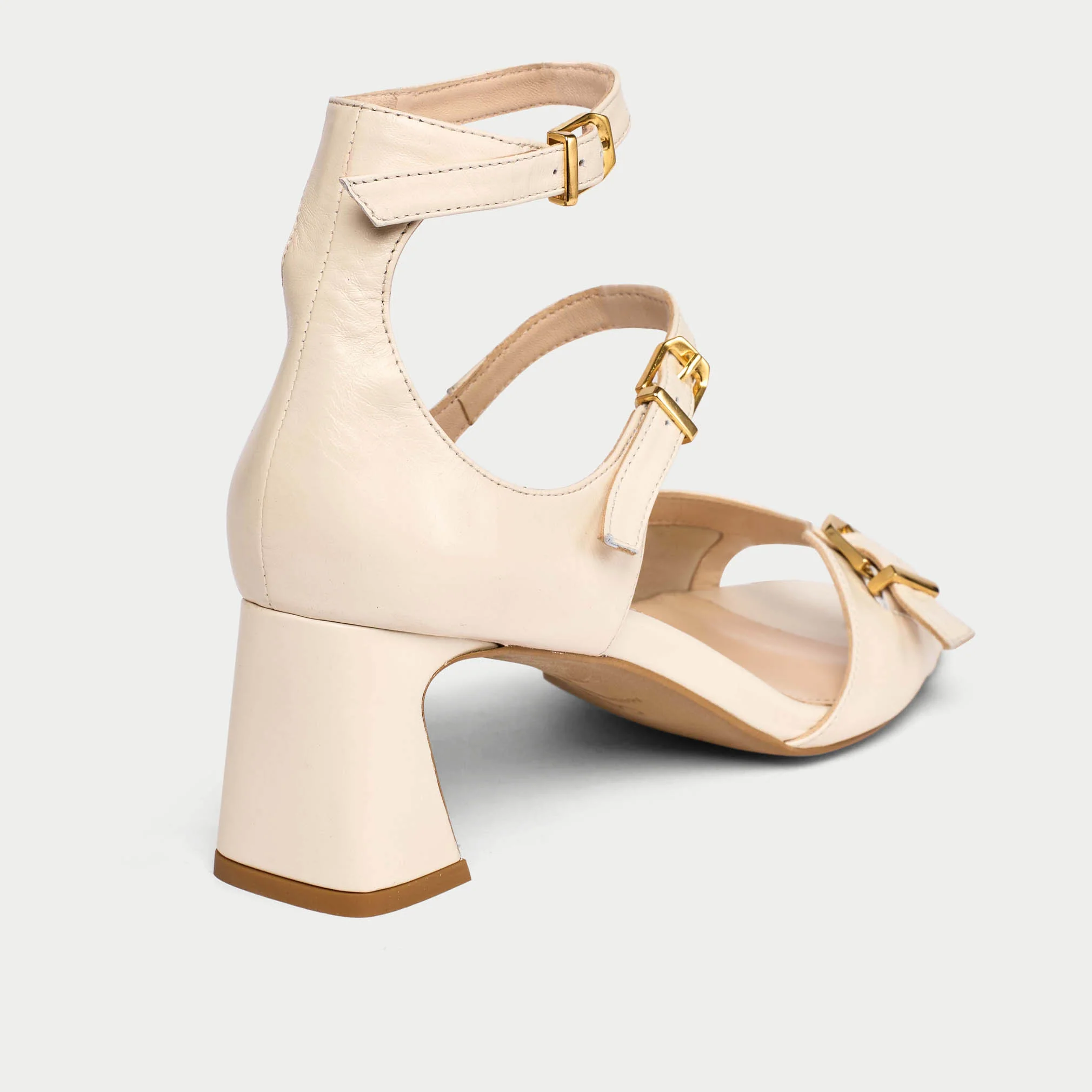 Bridget - Off White Leather Heels - Image 7