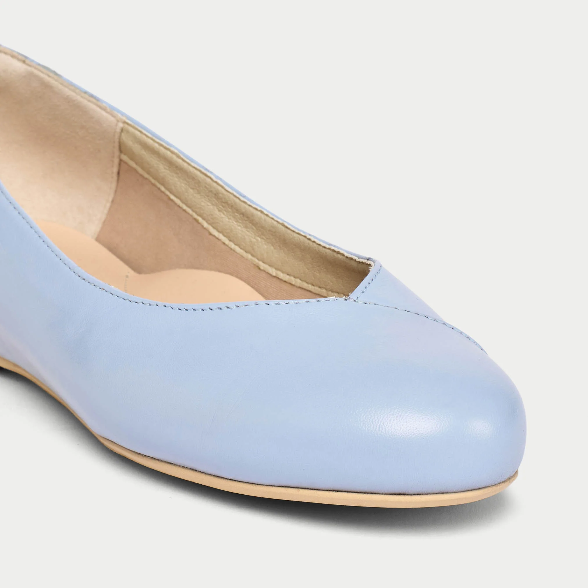 Charlotte - Ice Blue Leather Ballerinas - Image 5