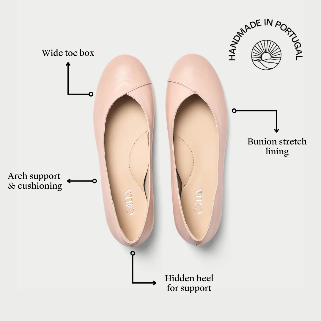 Charlotte - Pale Pink Leather Ballerinas - Image 6