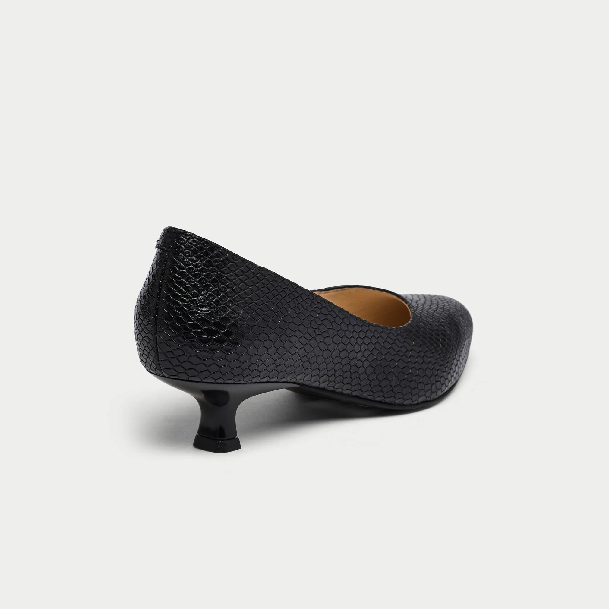 Claudia - Black Croc Leather Courts - Image 5