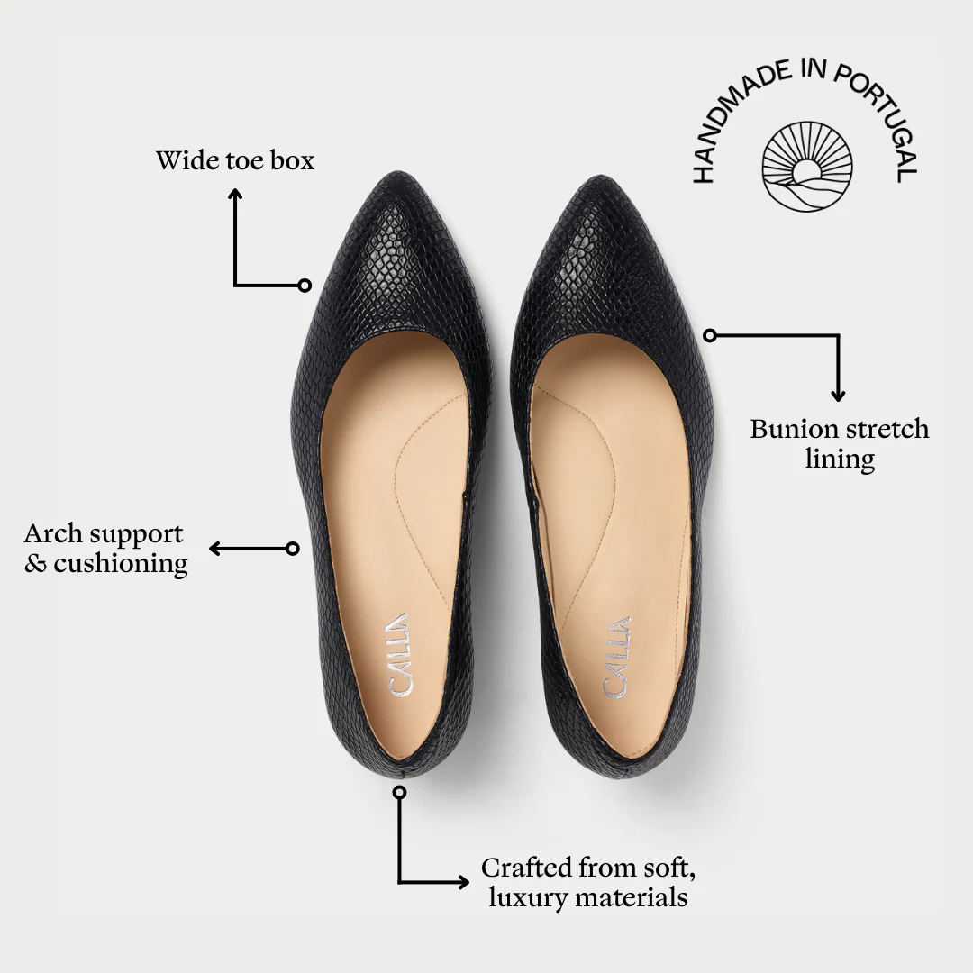 Claudia - Black Croc Leather Courts - Image 6