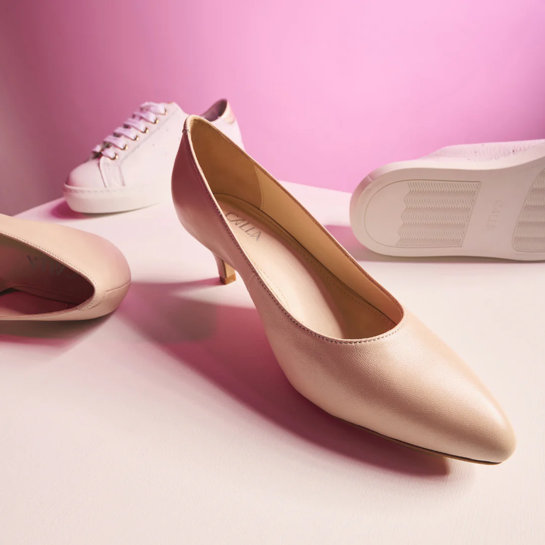 Claudia - Light Beige Leather Courts - Image 3