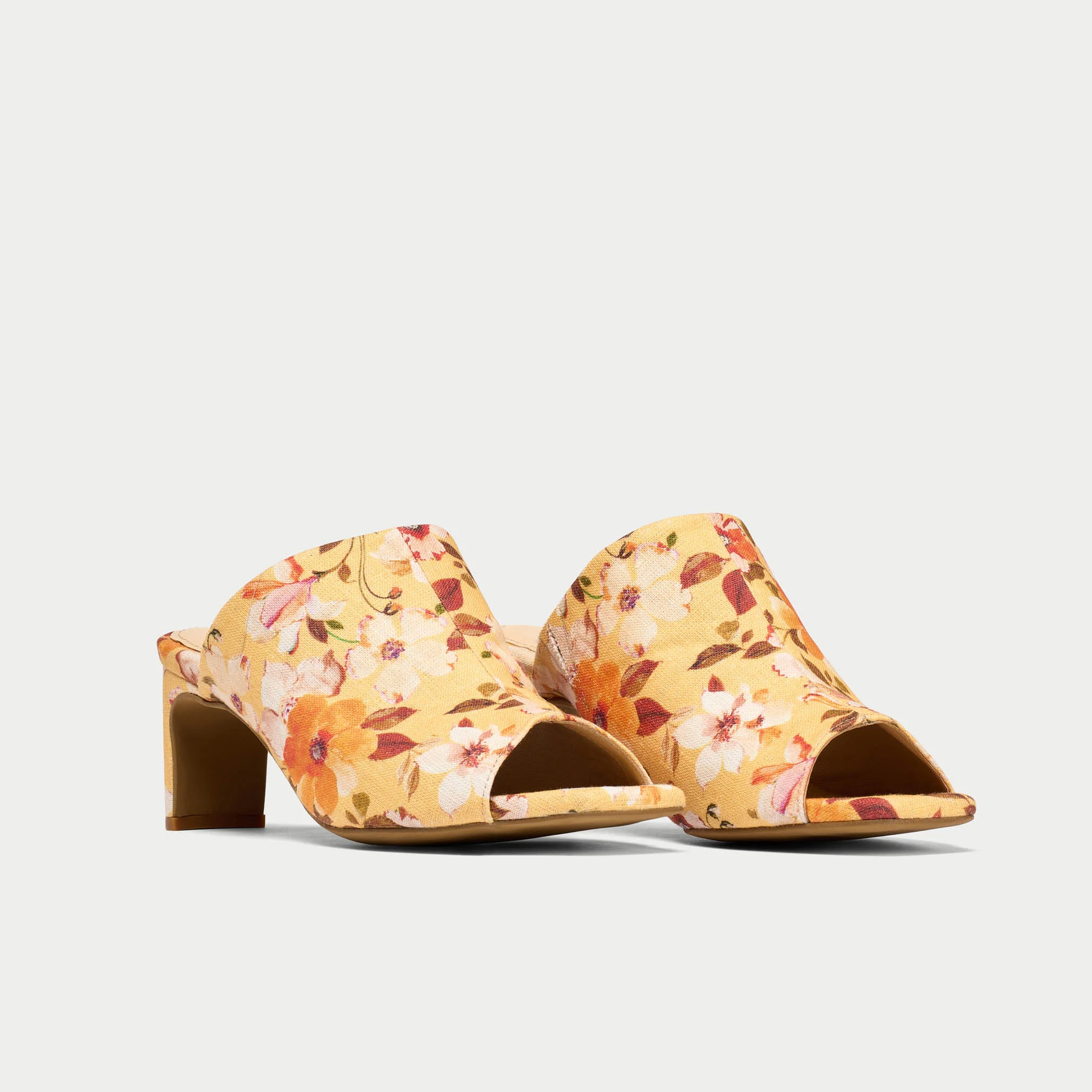 Debbie - Yellow Floral Mules - Image 4