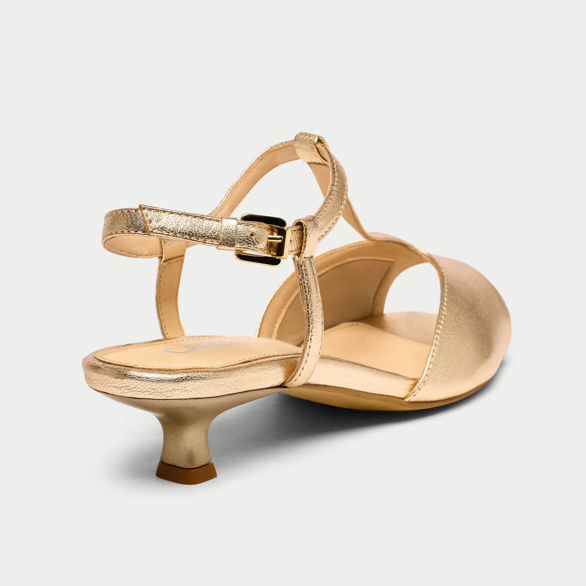 Edith - Champagne Leather Kitten Heels - Image 5
