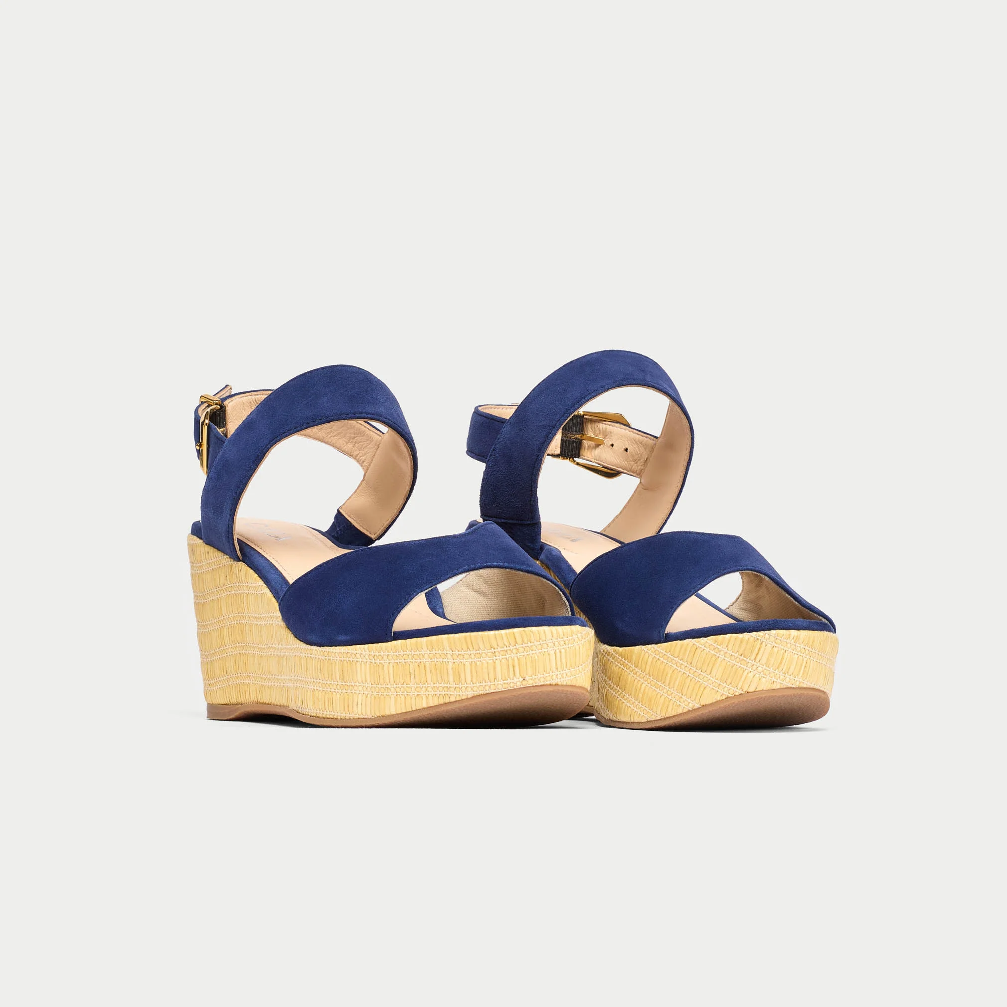 Eloise - Navy Suede Wedges - Image 3