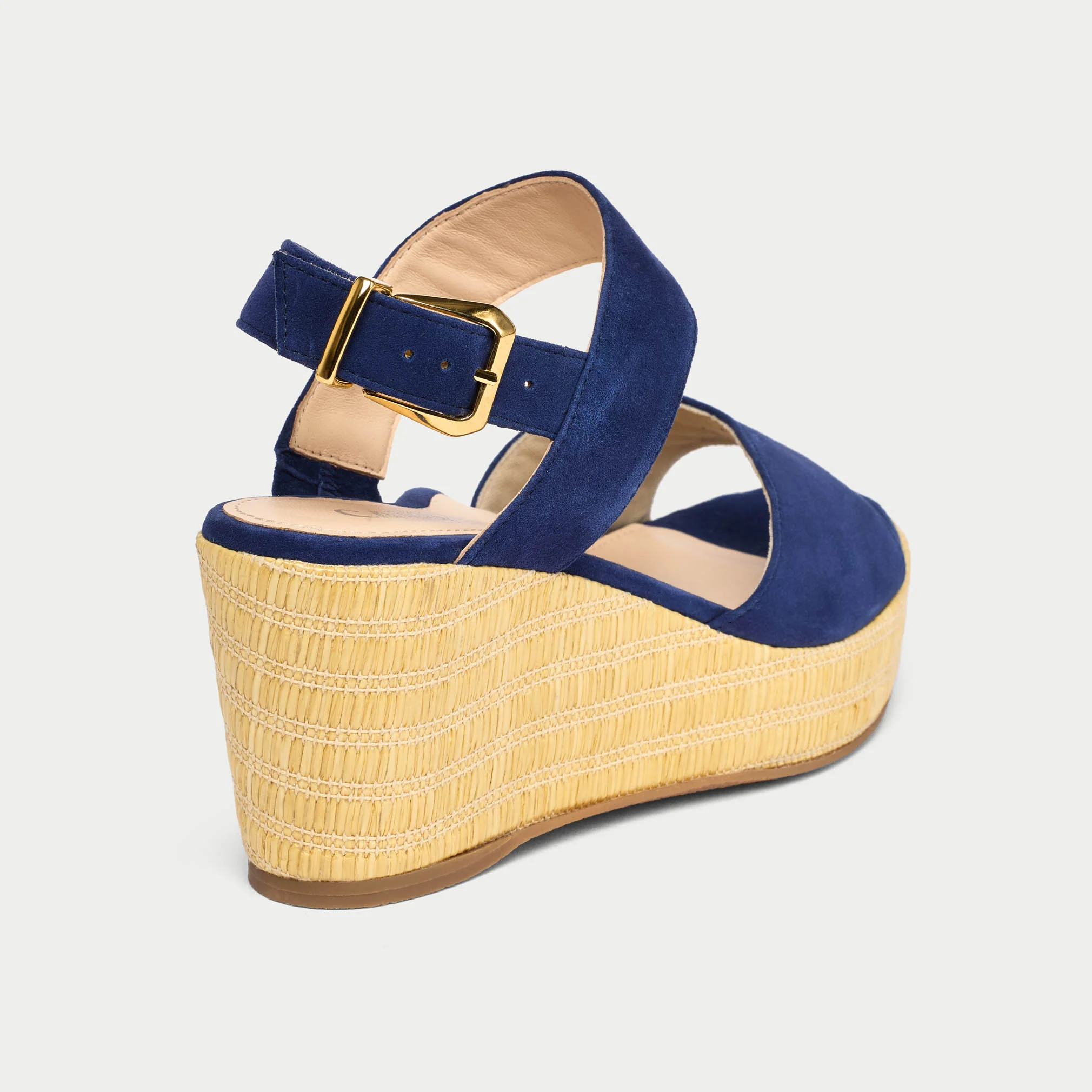 Eloise - Navy Suede Wedges - Image 6