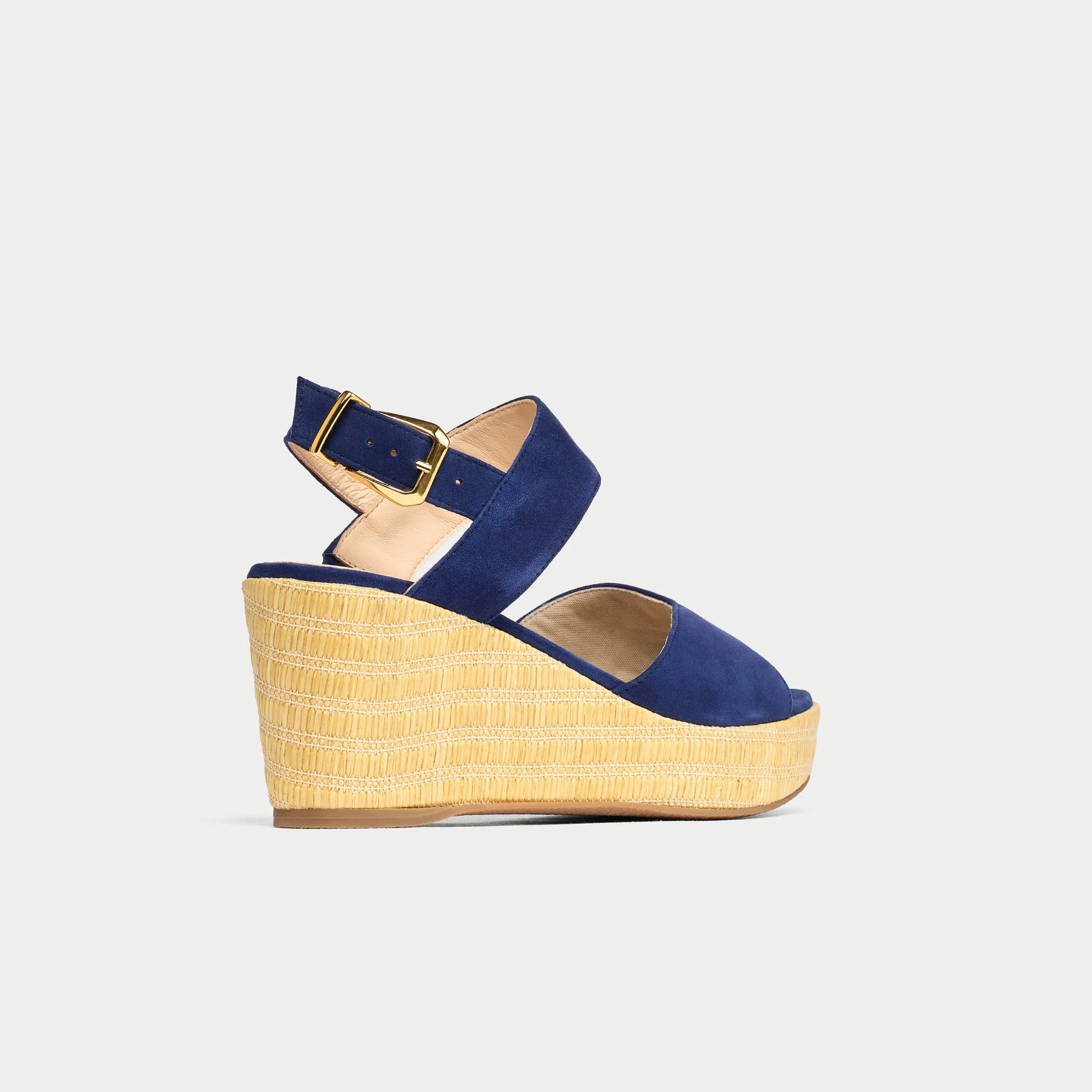 Eloise - Navy Suede Wedges - Image 8