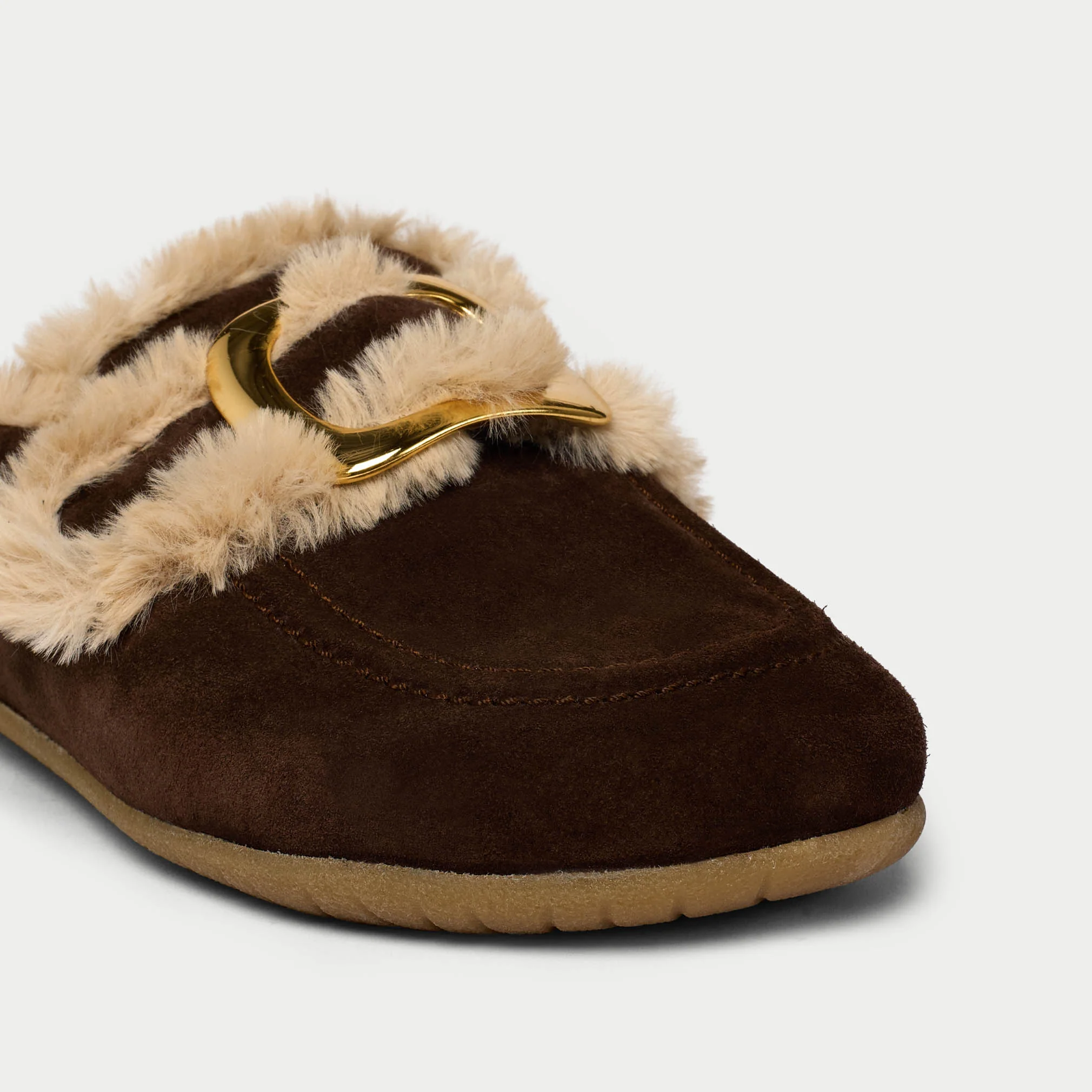 Ember - Espresso Brown Suede Slippers - Image 4