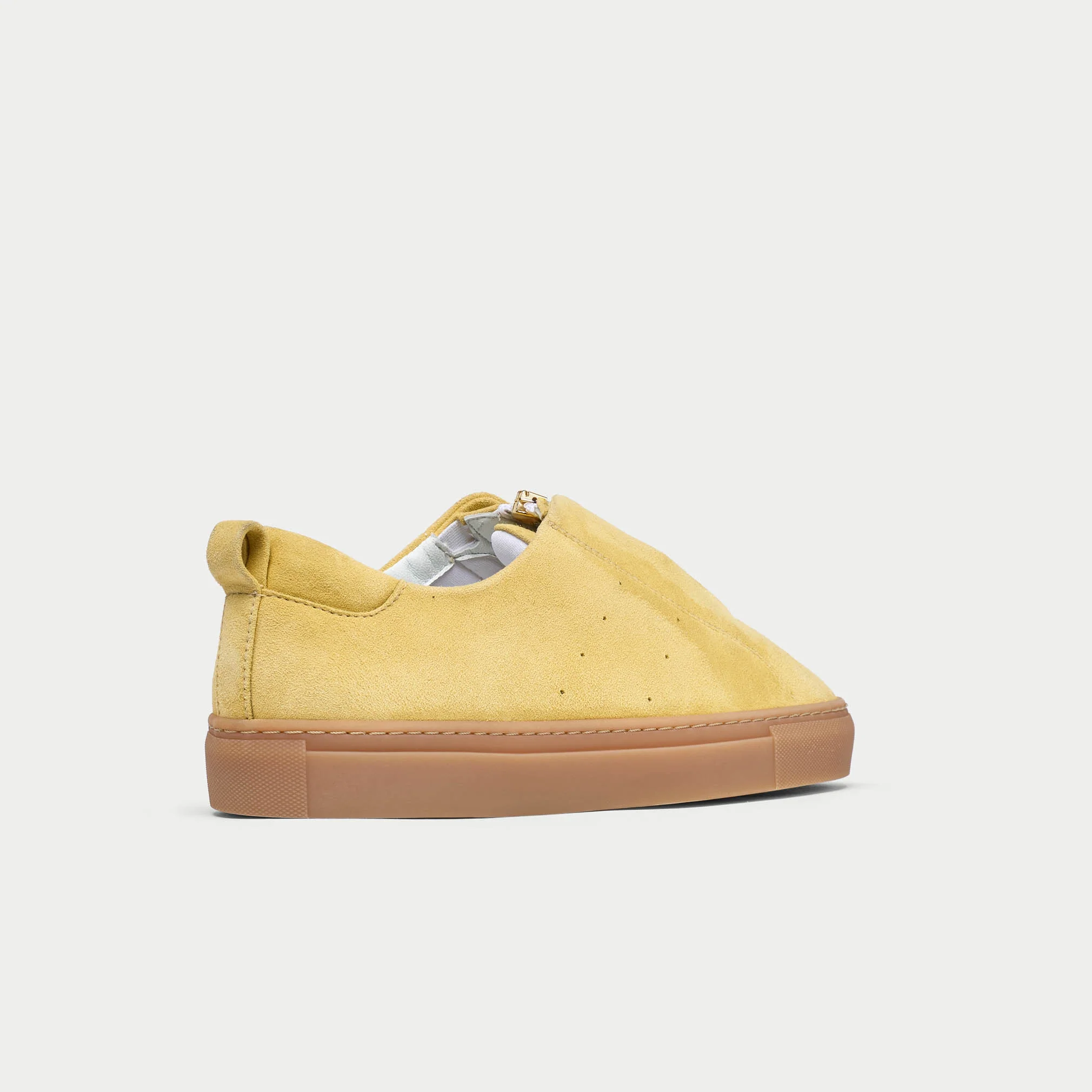 Estella - Yellow Suede Zip-Up Wide Fit Trainers - Image 6