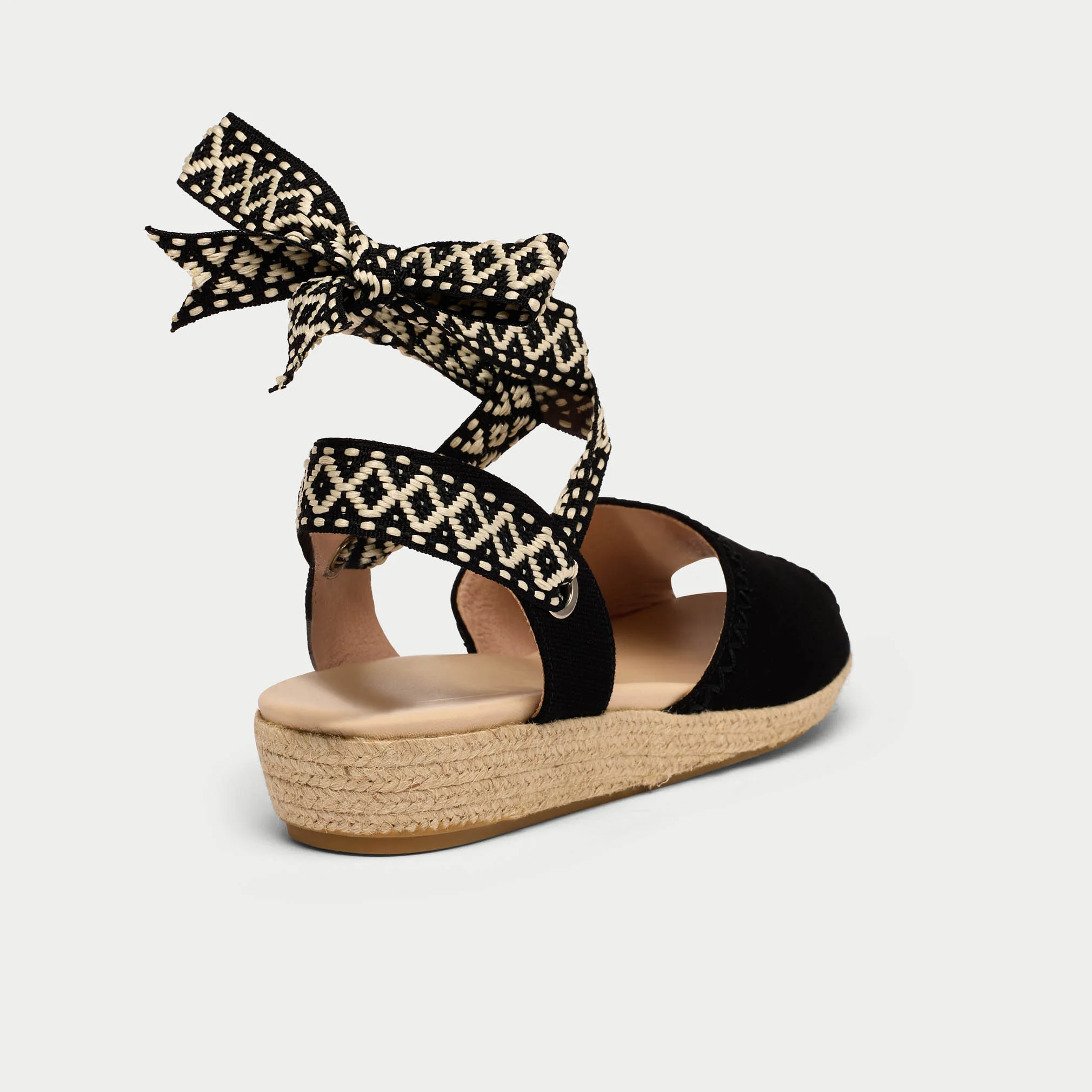 Evelyn - Black Canvas Espadrilles - Image 3