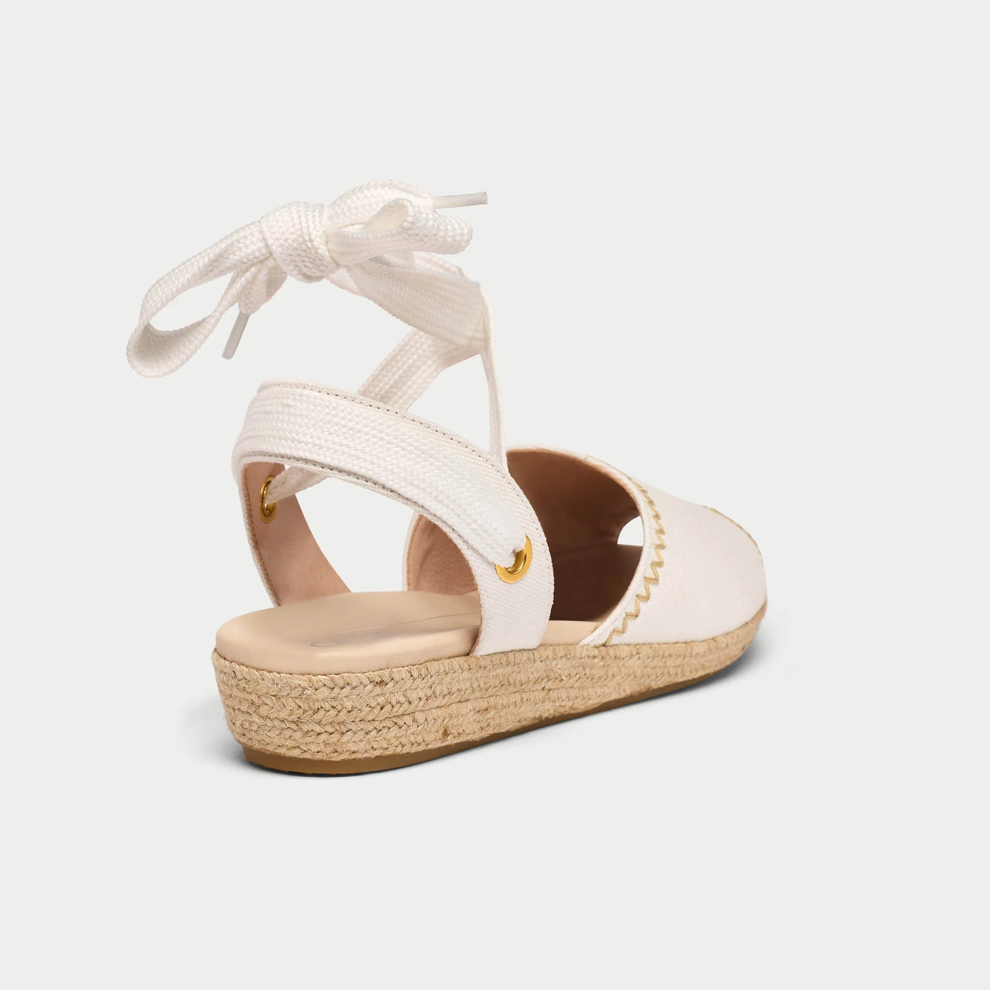 Evelyn - White Canvas Espadrilles - Image 3