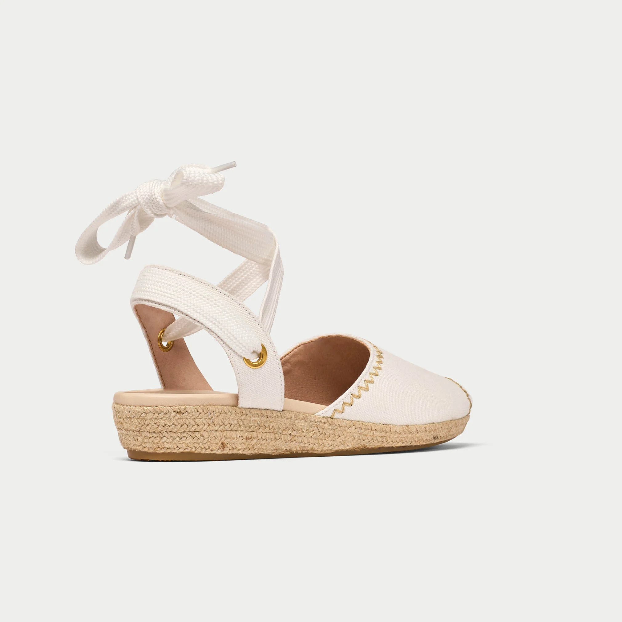 Evelyn - White Canvas Espadrilles - Image 5