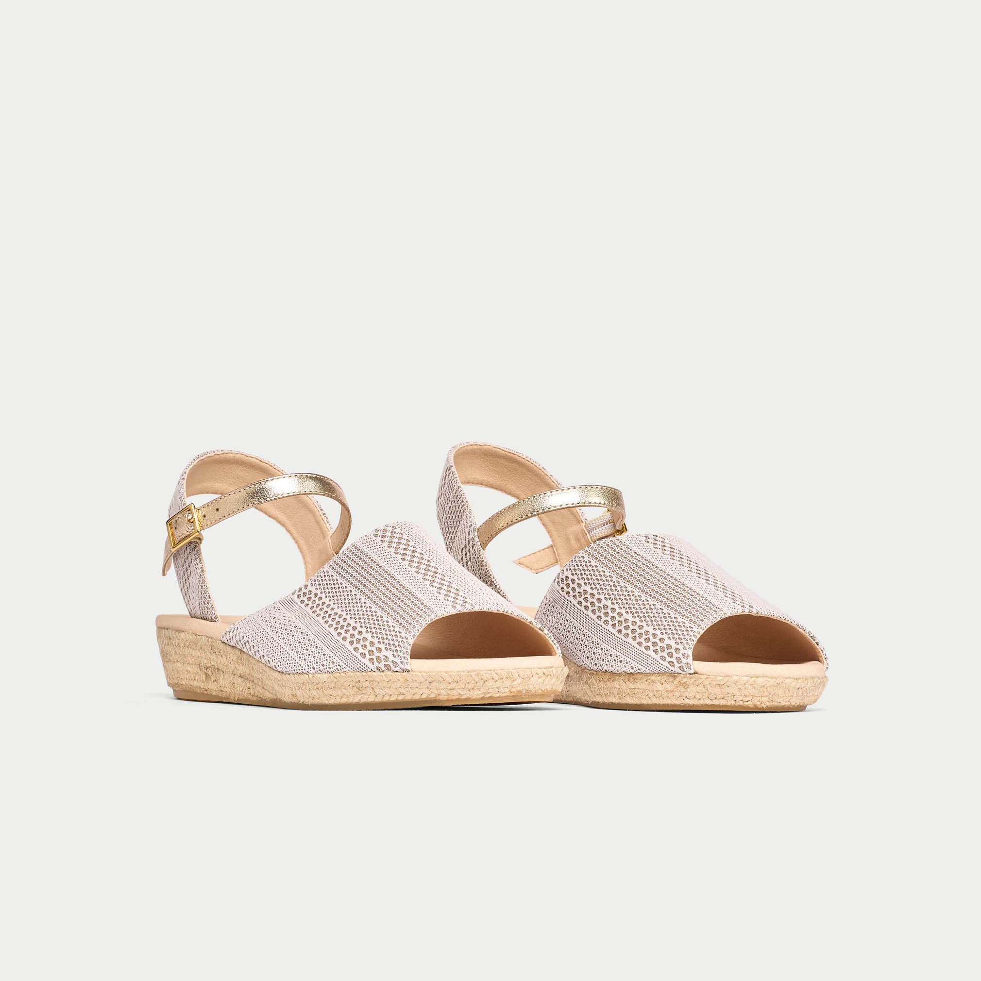 Francesca - Ivory & Silver Lace Espadrilles - Image 4