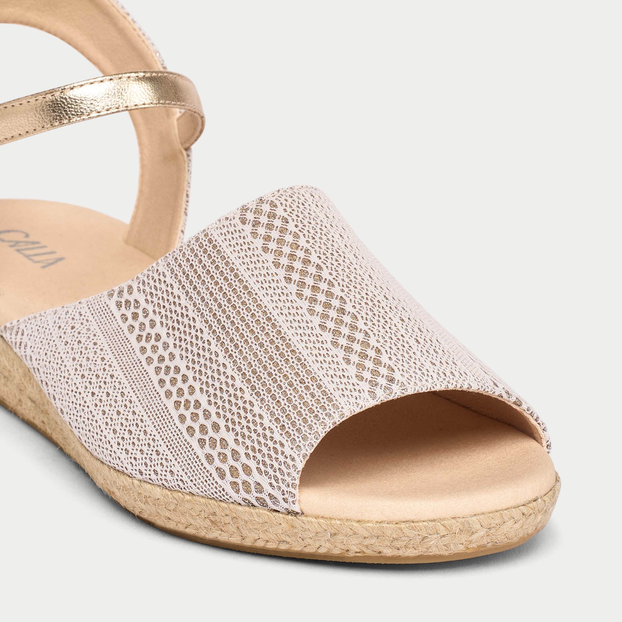 Francesca - Ivory & Silver Lace Espadrilles - Image 5