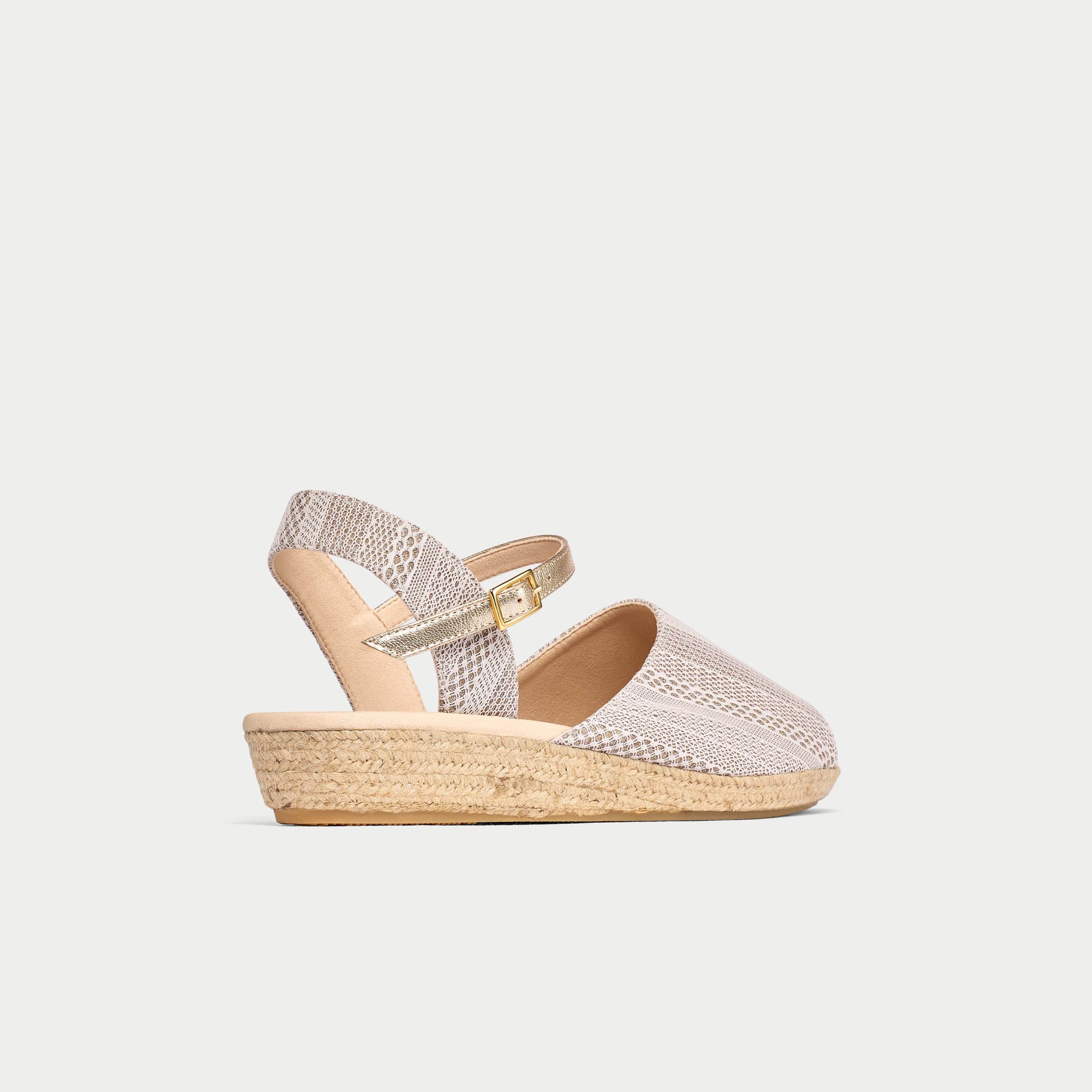 Francesca - Ivory & Silver Lace Espadrilles - Image 8