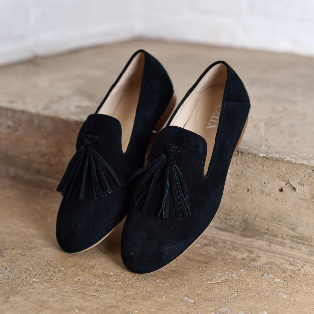 Freya - Black Suede Loafers - Image 2