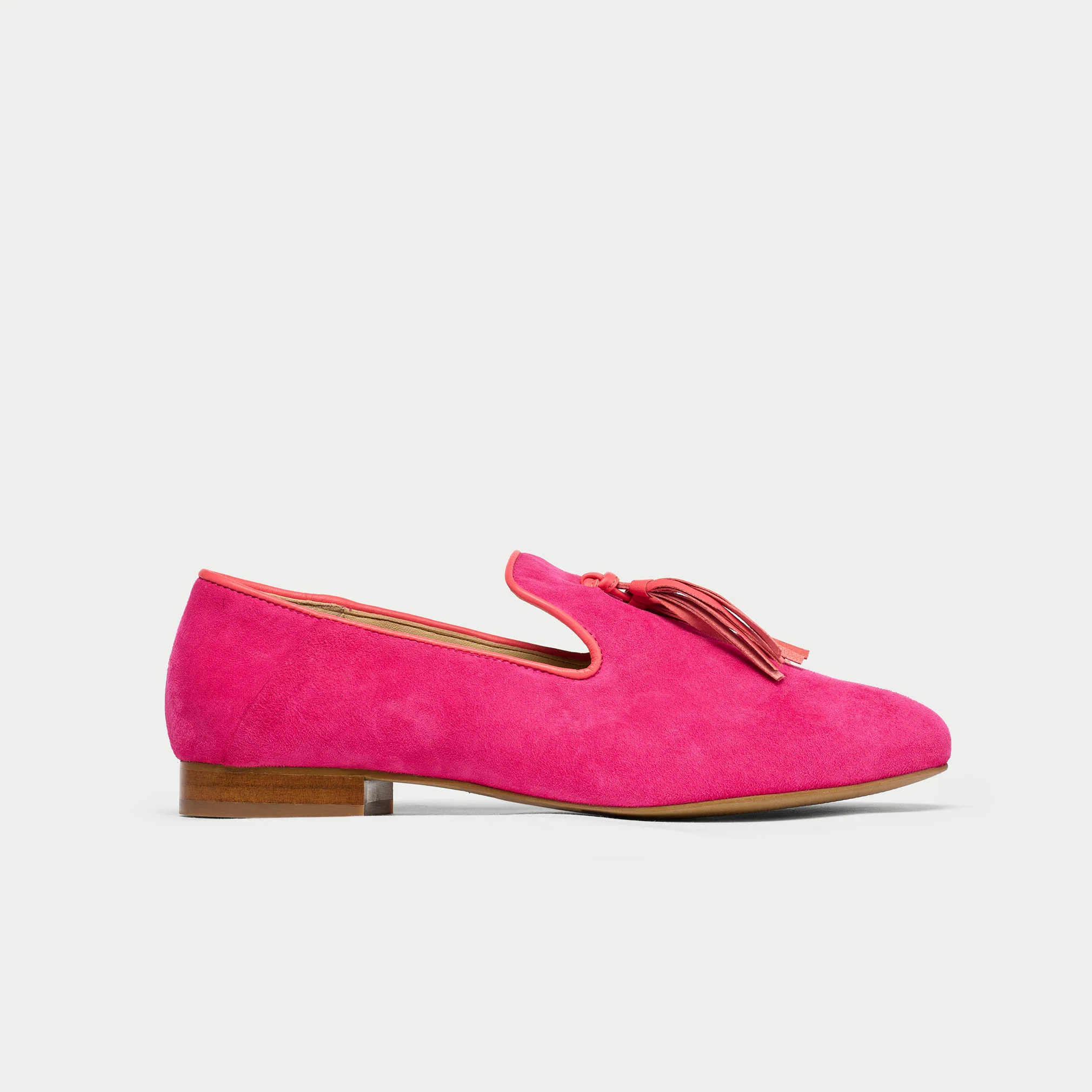 Freya - Fuchsia Suede Loafers
