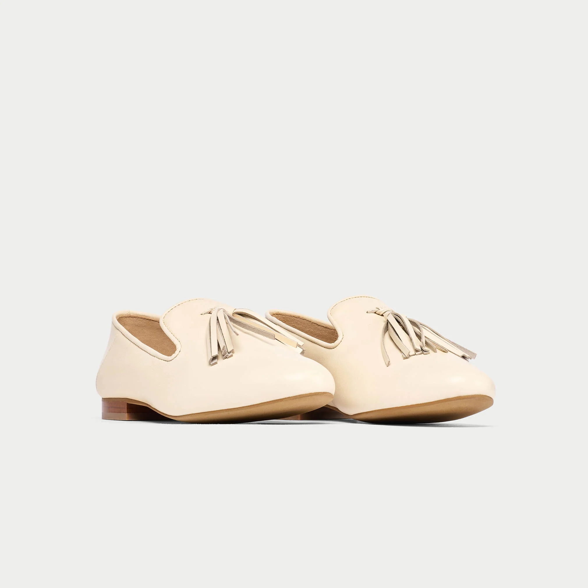 Freya - Off White Leather Loafers - Image 3