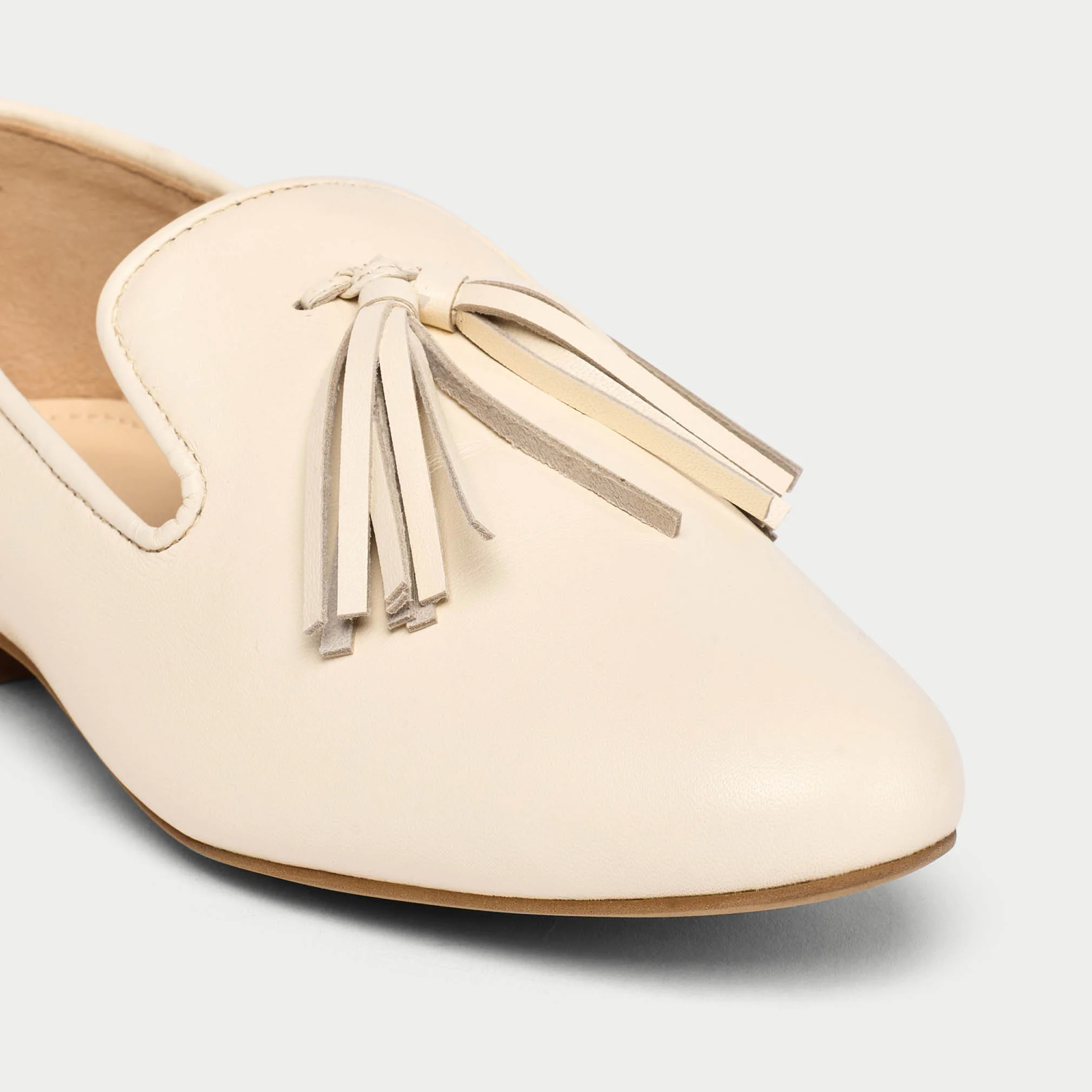 Freya - Off White Leather Loafers - Image 4