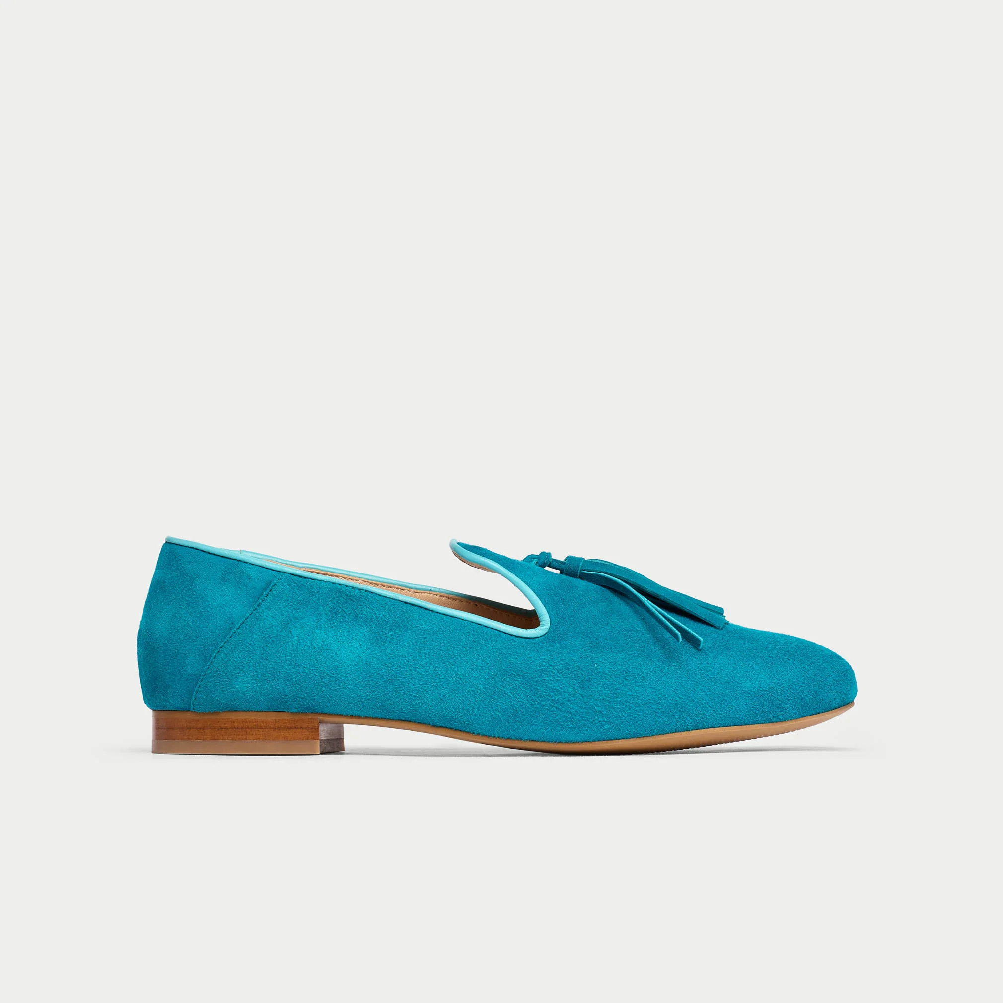 Freya - Teal Suede Loafers - Image 2
