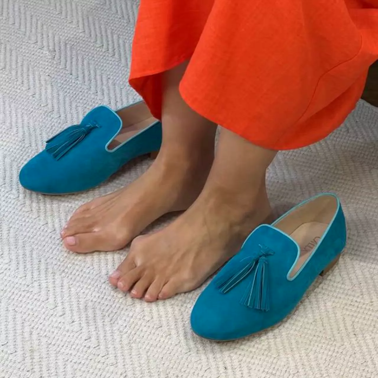 Freya - Teal Suede Loafers - Image 3