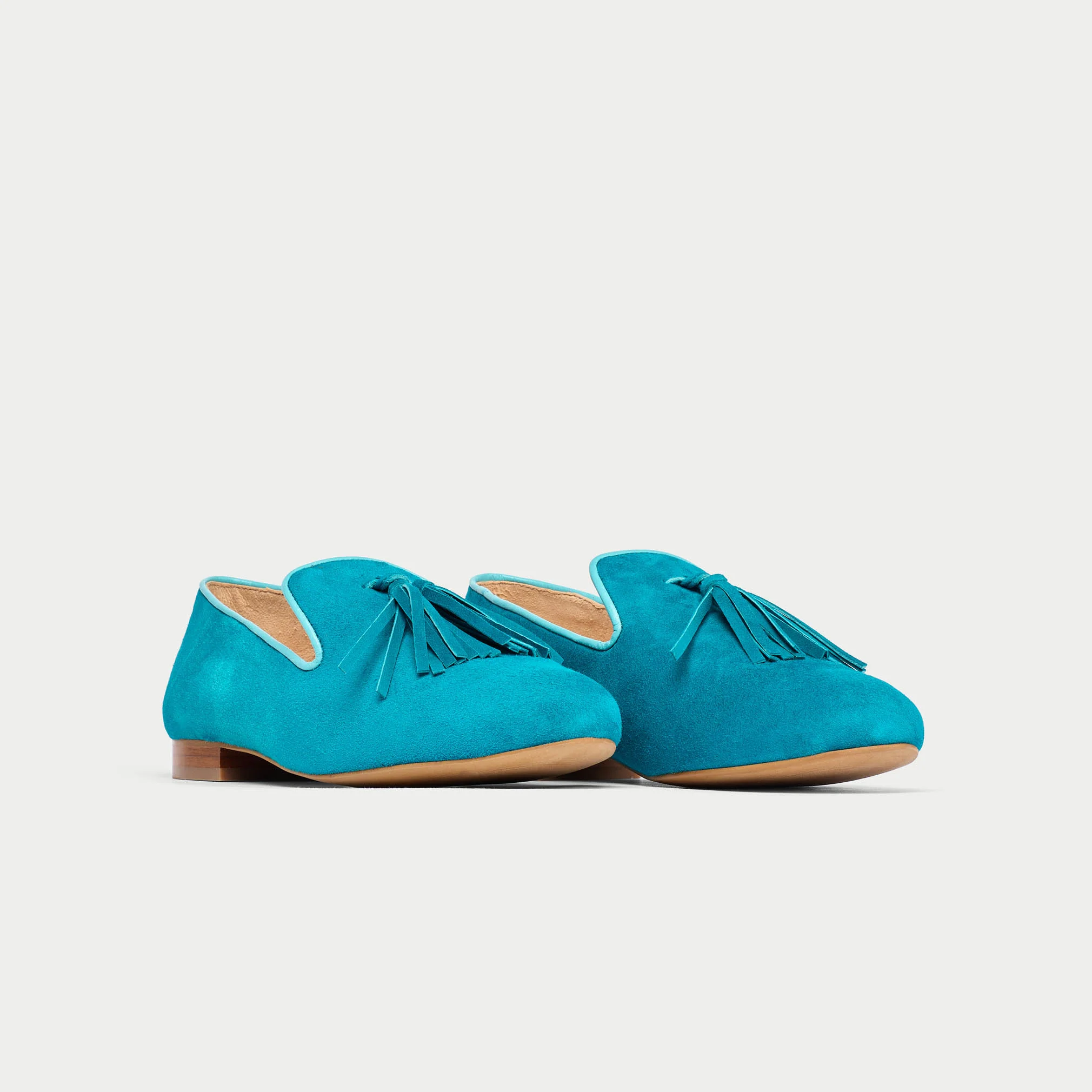 Freya - Teal Suede Loafers - Image 5