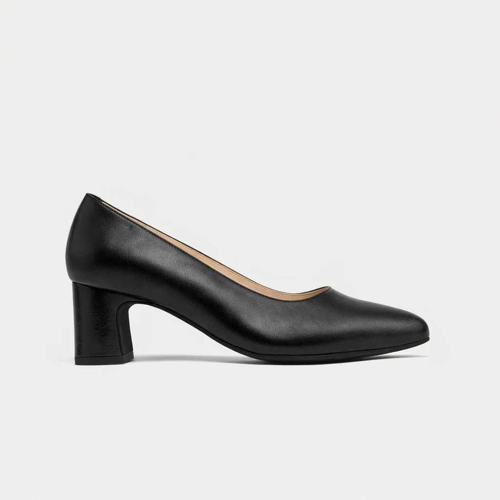 Hallie - Black Leather Courts