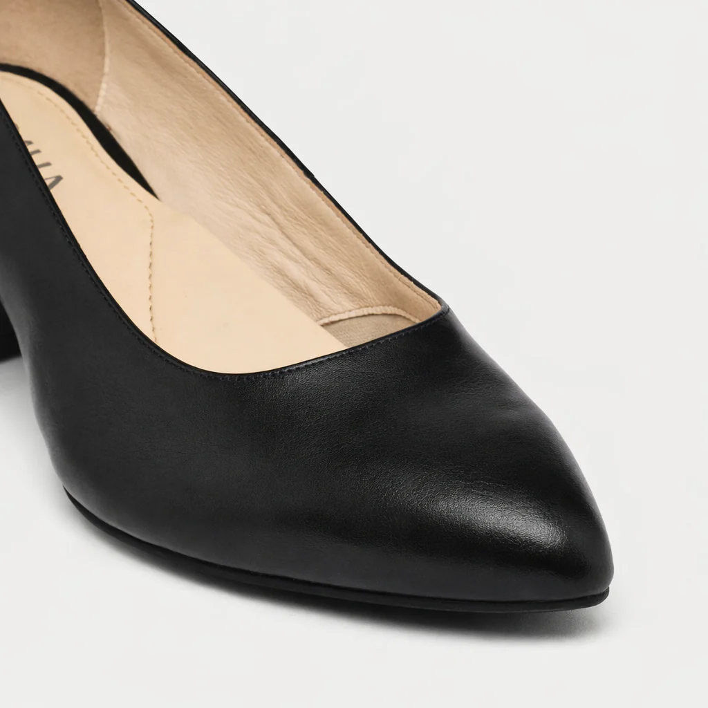 Hallie - Black Leather Courts - Image 3