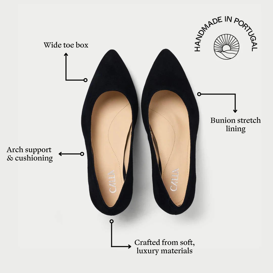 Hallie - Black Suede Courts - Image 7