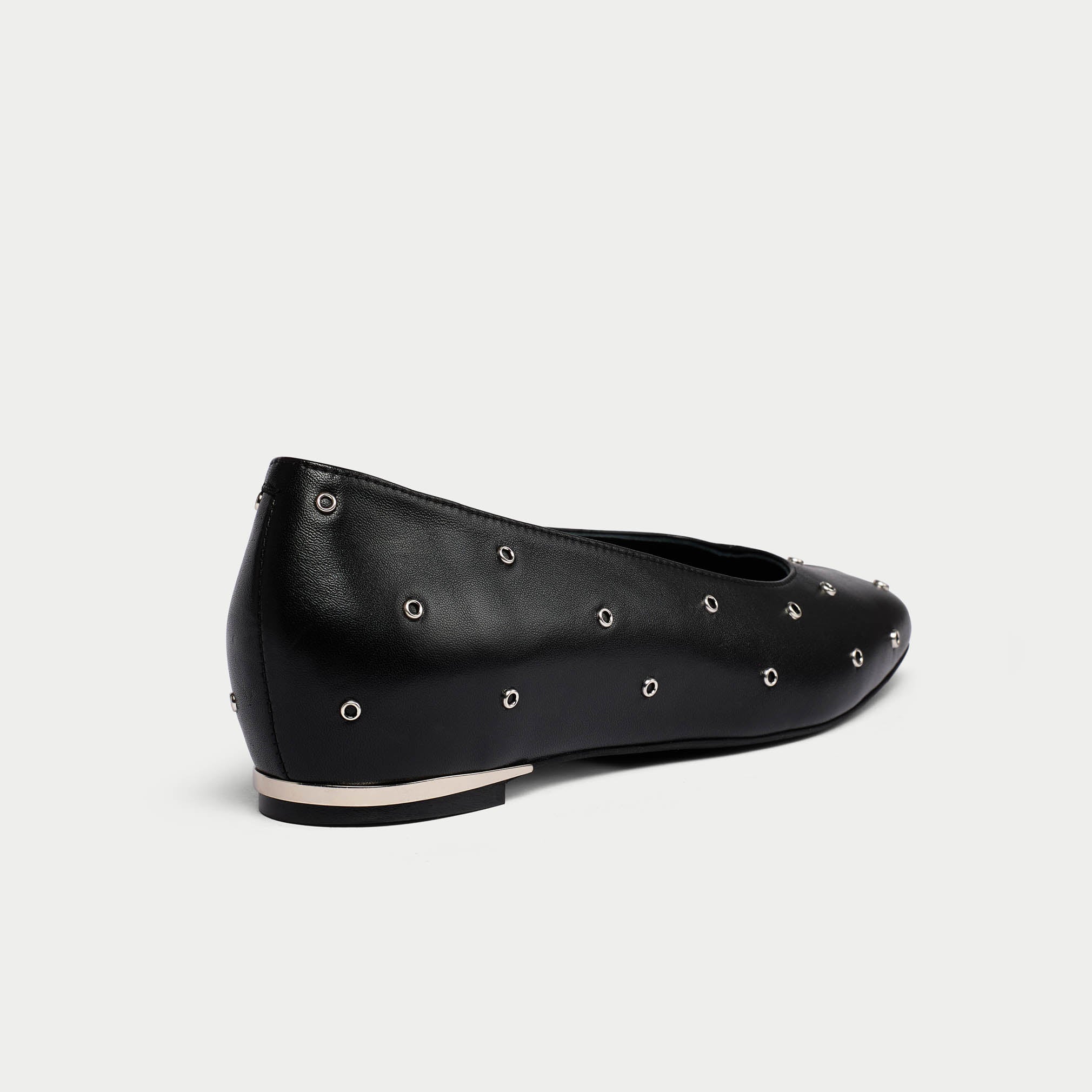 Lucinda - Black Studded Leather Ballerinas - Image 10