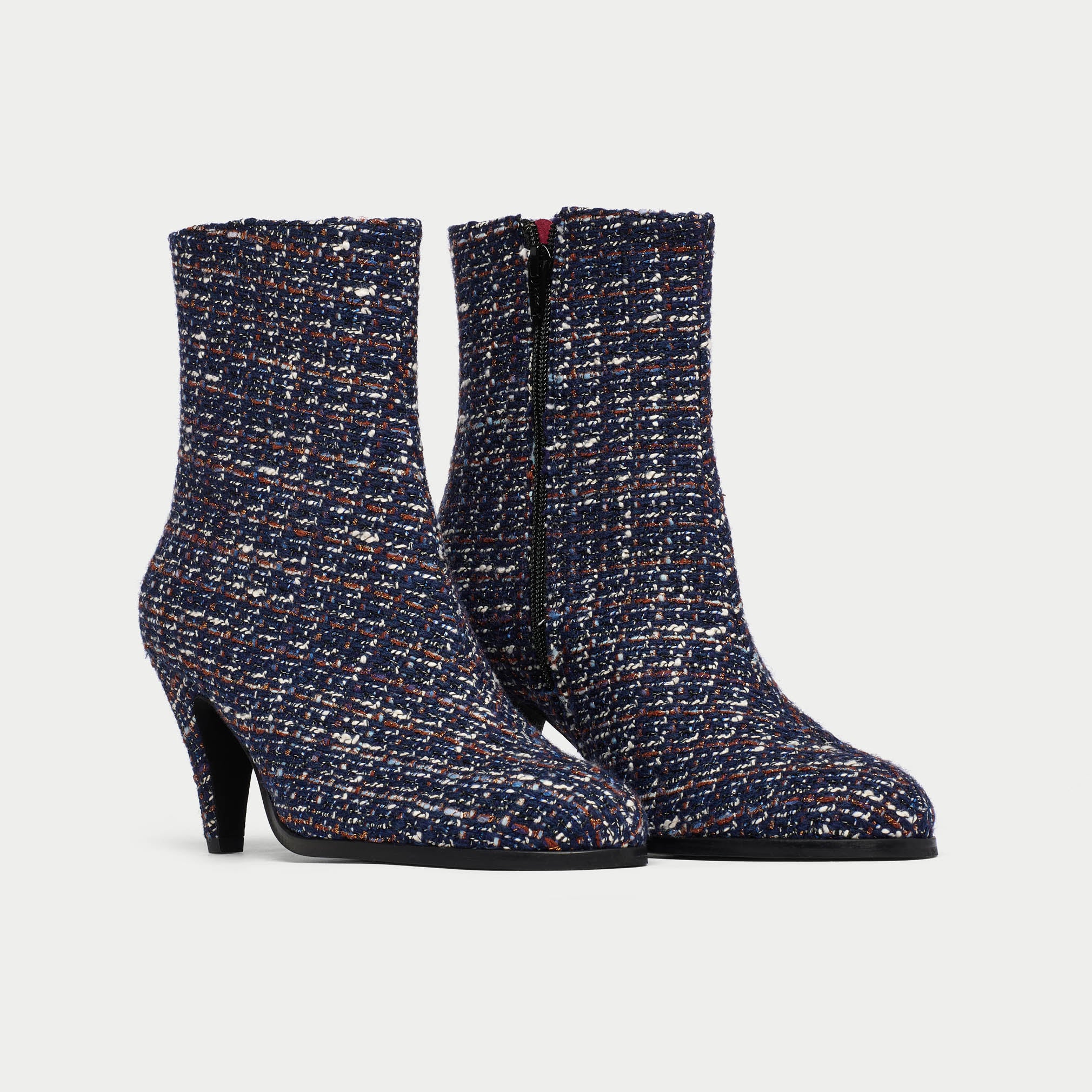 Maya - Navy Tweed Boots - Image 3