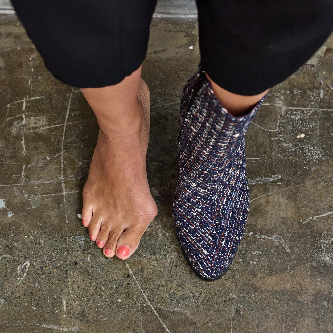 Maya - Navy Tweed Boots - Image 4