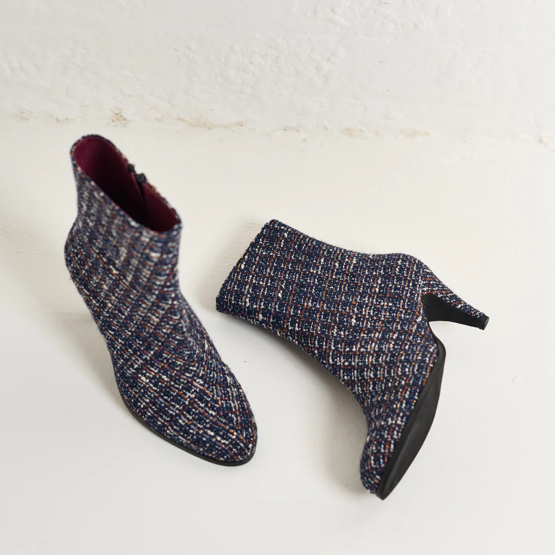 Maya - Navy Tweed Boots - Image 7
