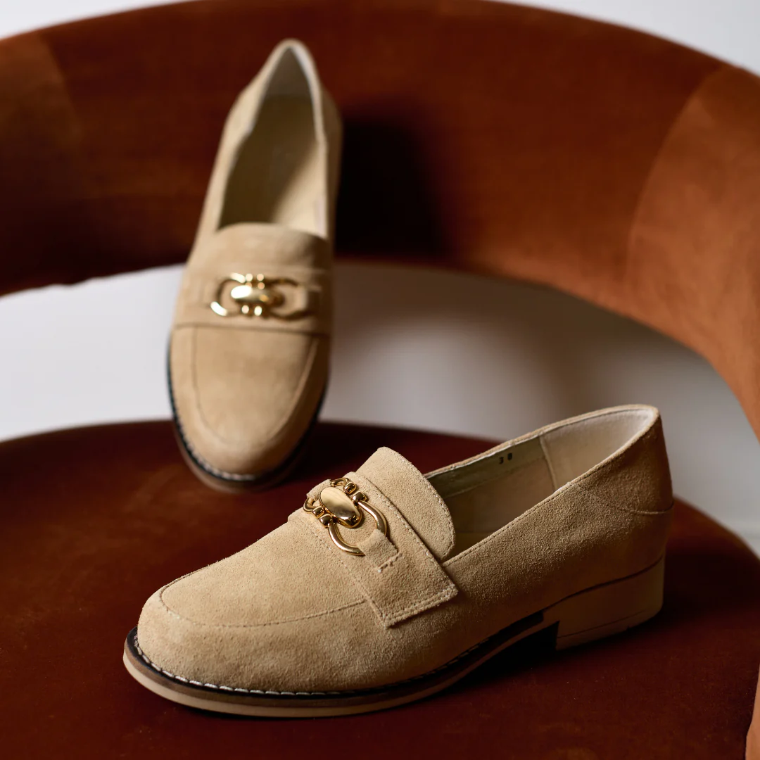 Meredith - Camel Suede Loafers - Image 11