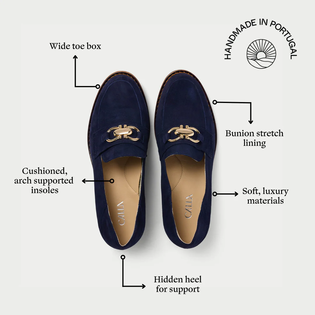 Meredith - Navy Suede Loafers - Image 7