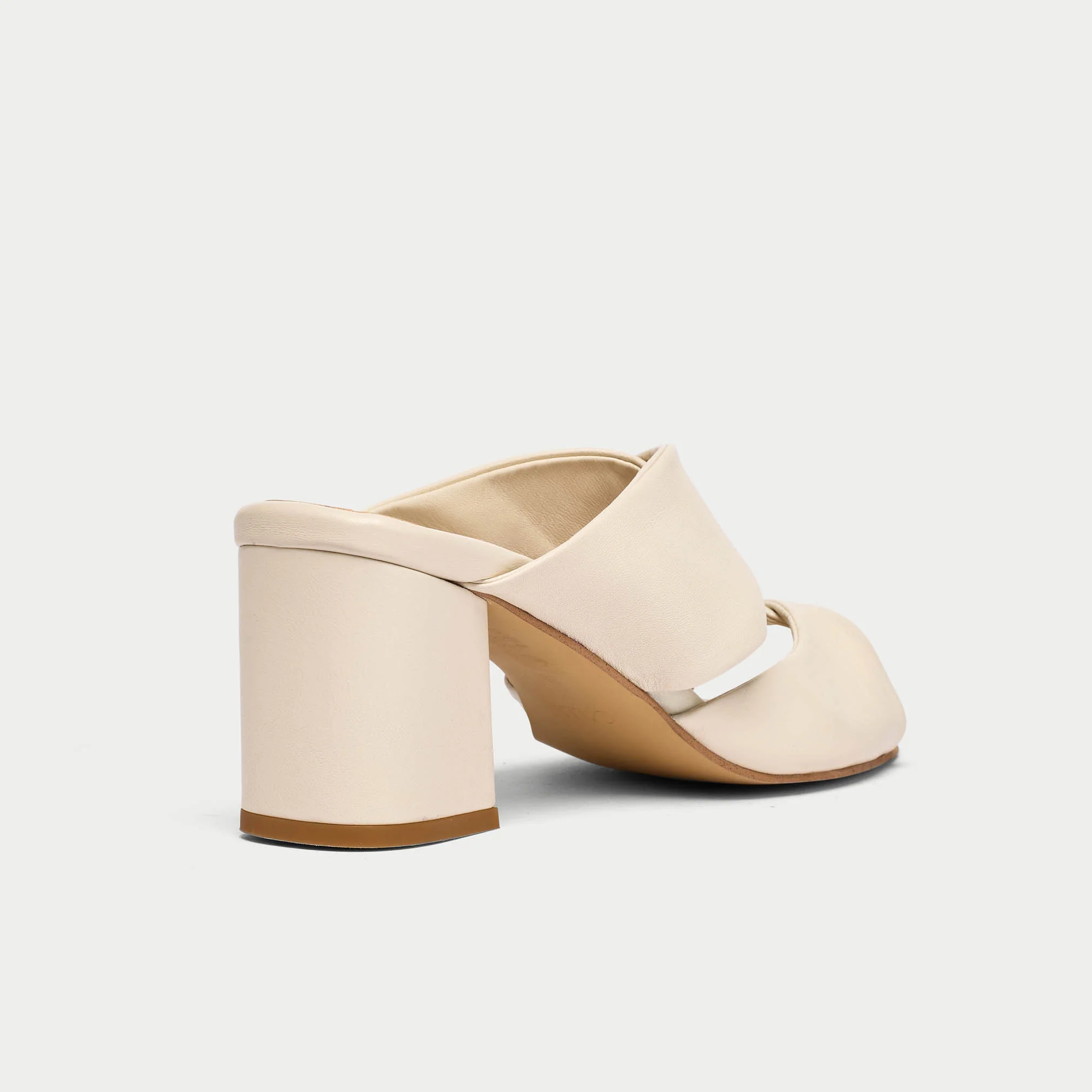Mia - Off White Leather Mules - Image 7