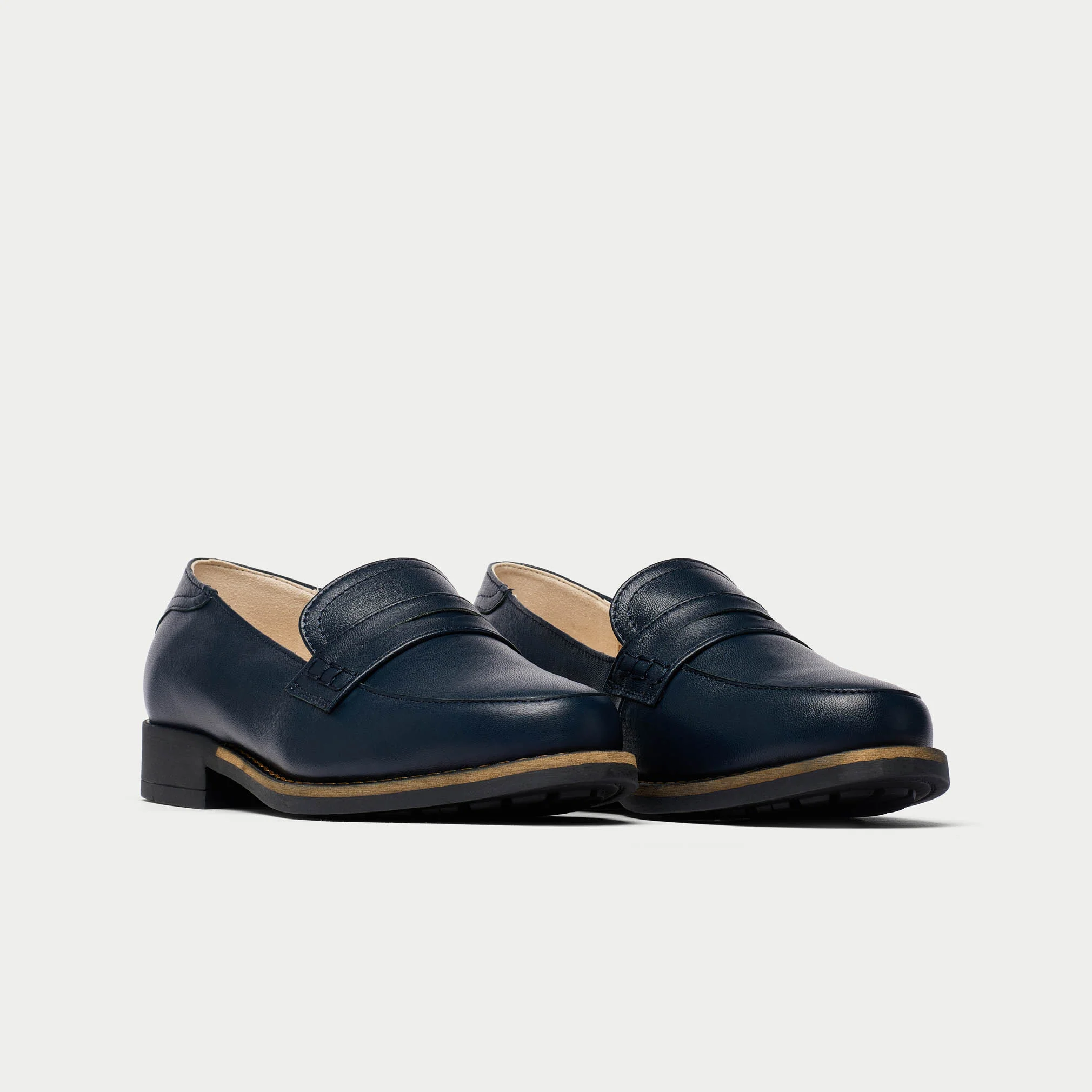 Nadia - Navy Leather Loafers - Image 2