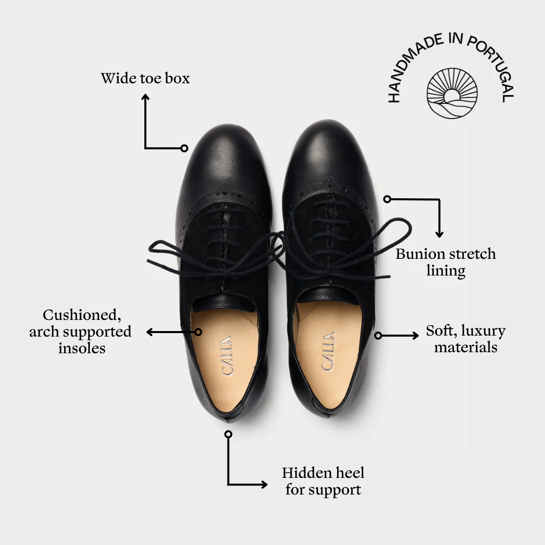 Ophelia - Black Leather Brogues - Image 4