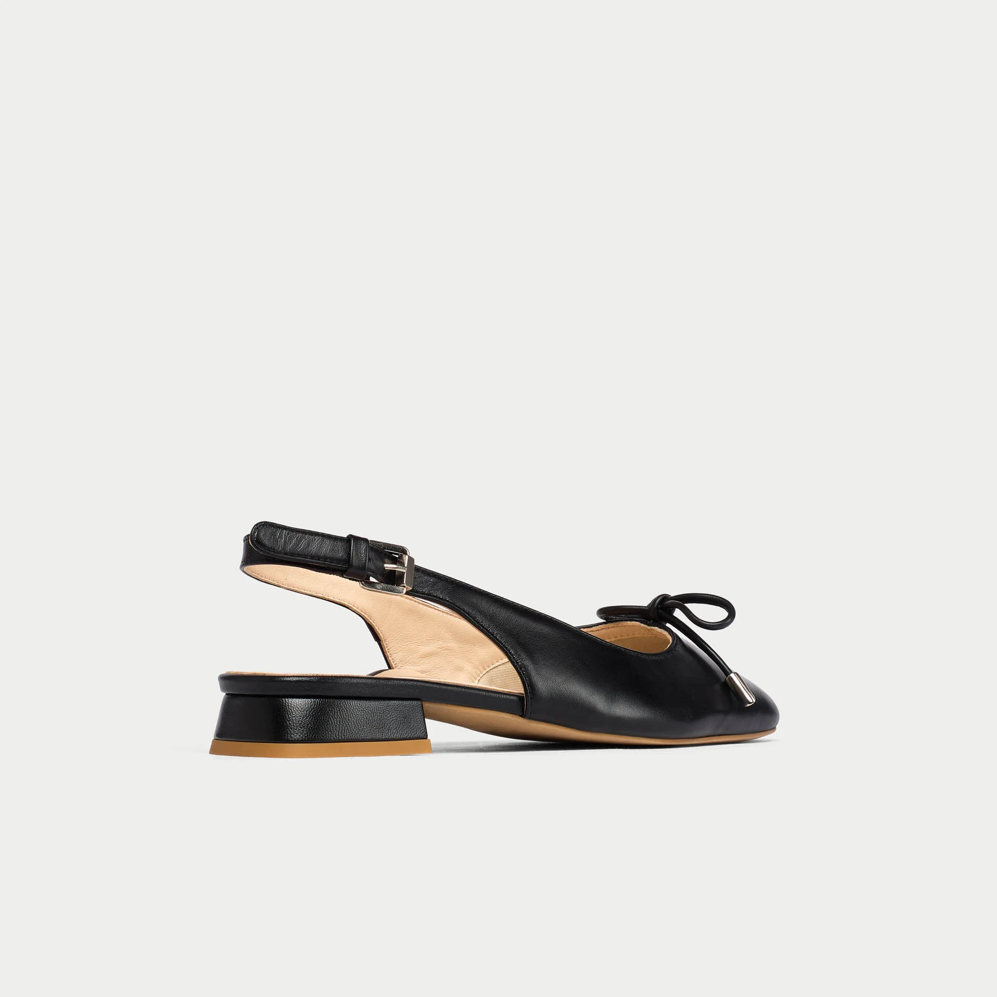 Petra - Black Leather Slingbacks - Image 7