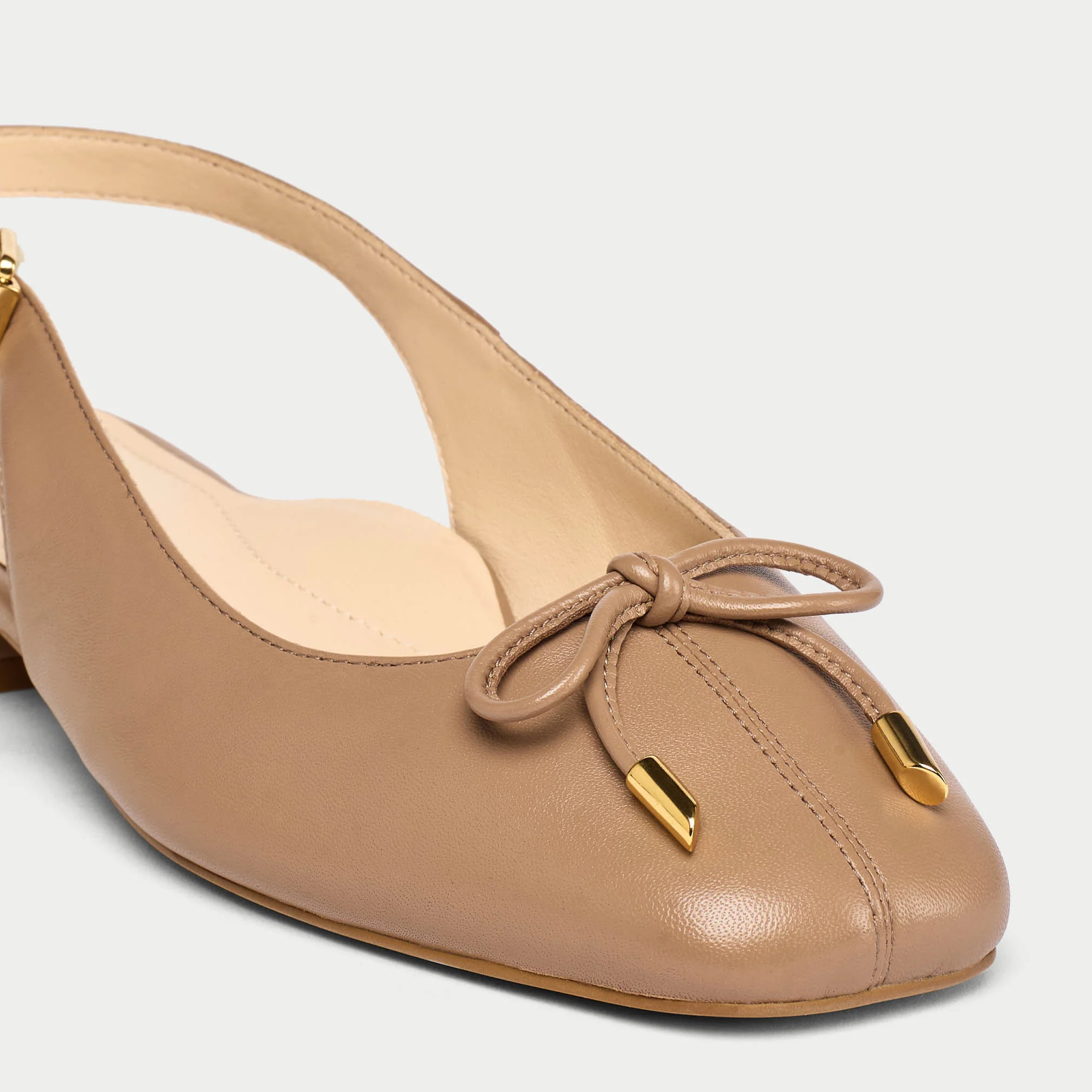 Petra - Taupe Leather Slingbacks - Image 3