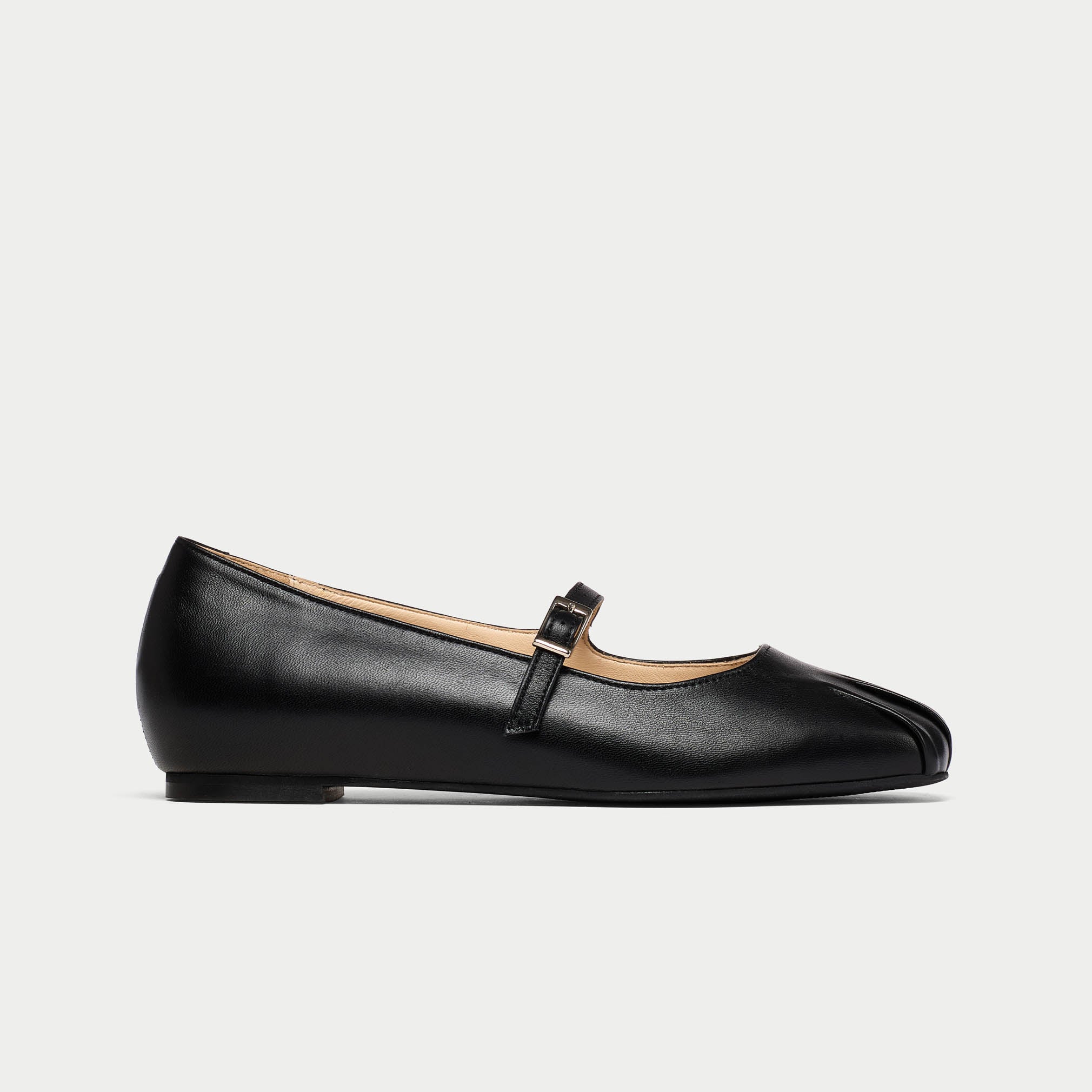 Rosemary - Black Leather Ballerinas
