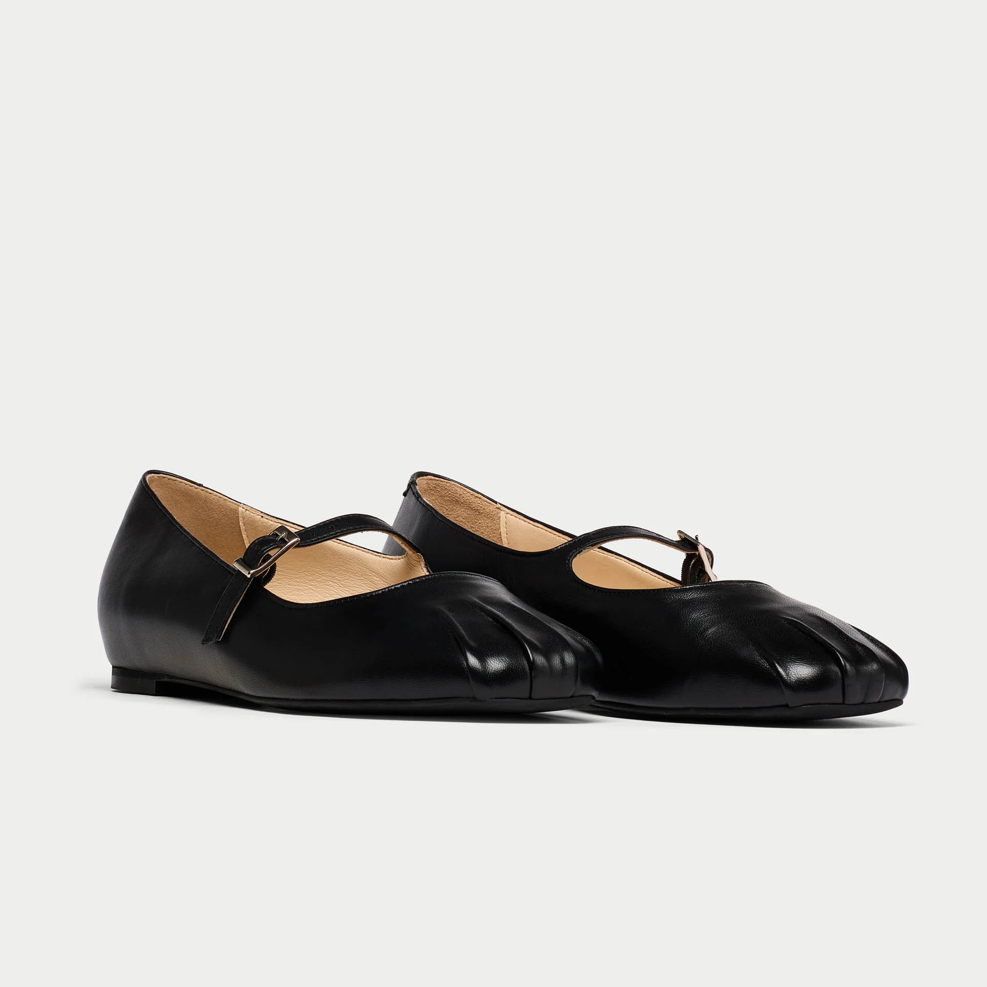 Rosemary - Black Leather Ballerinas - Image 2