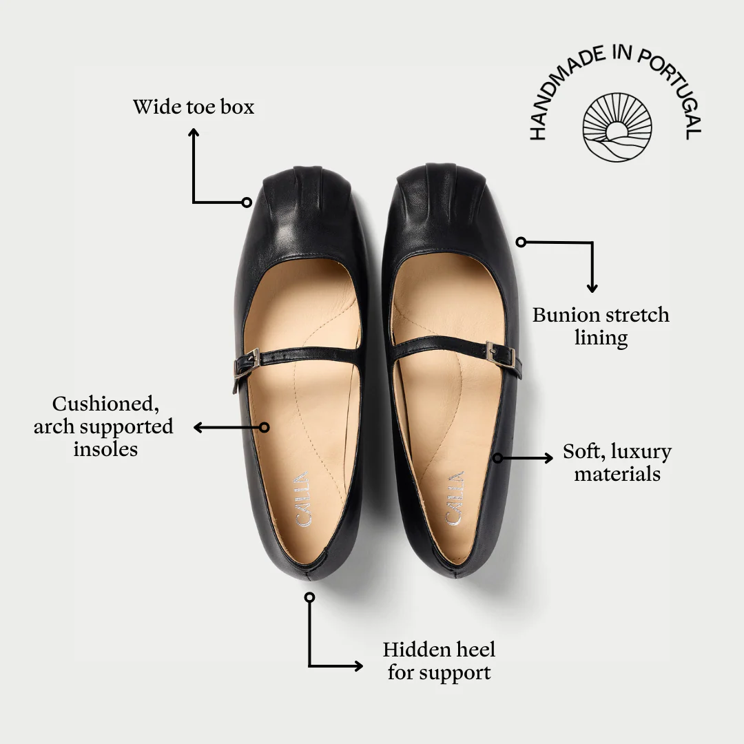 Rosemary - Black Leather Ballerinas - Image 5