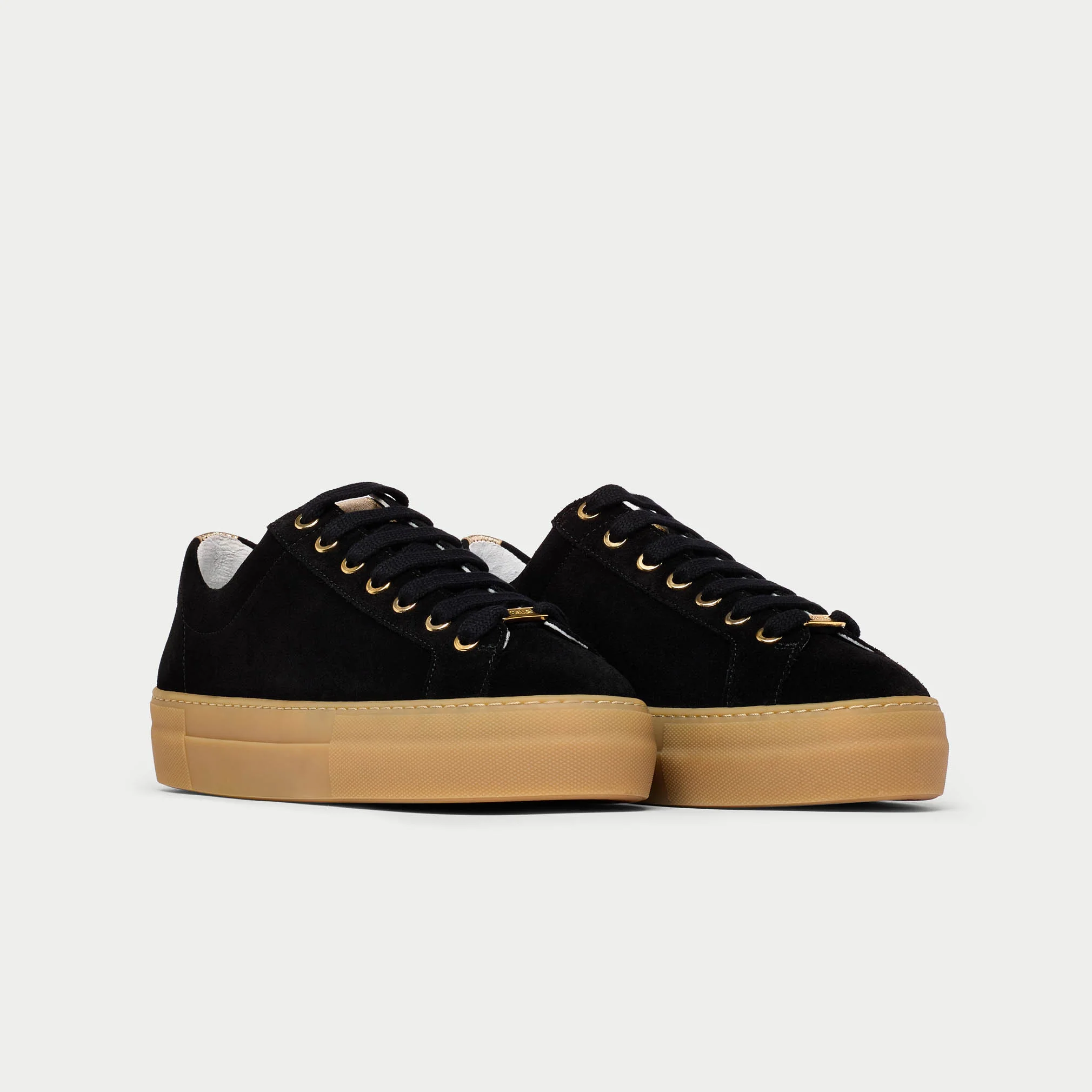 Saturn - Black & Champagne Wide Fit Trainers - Image 3
